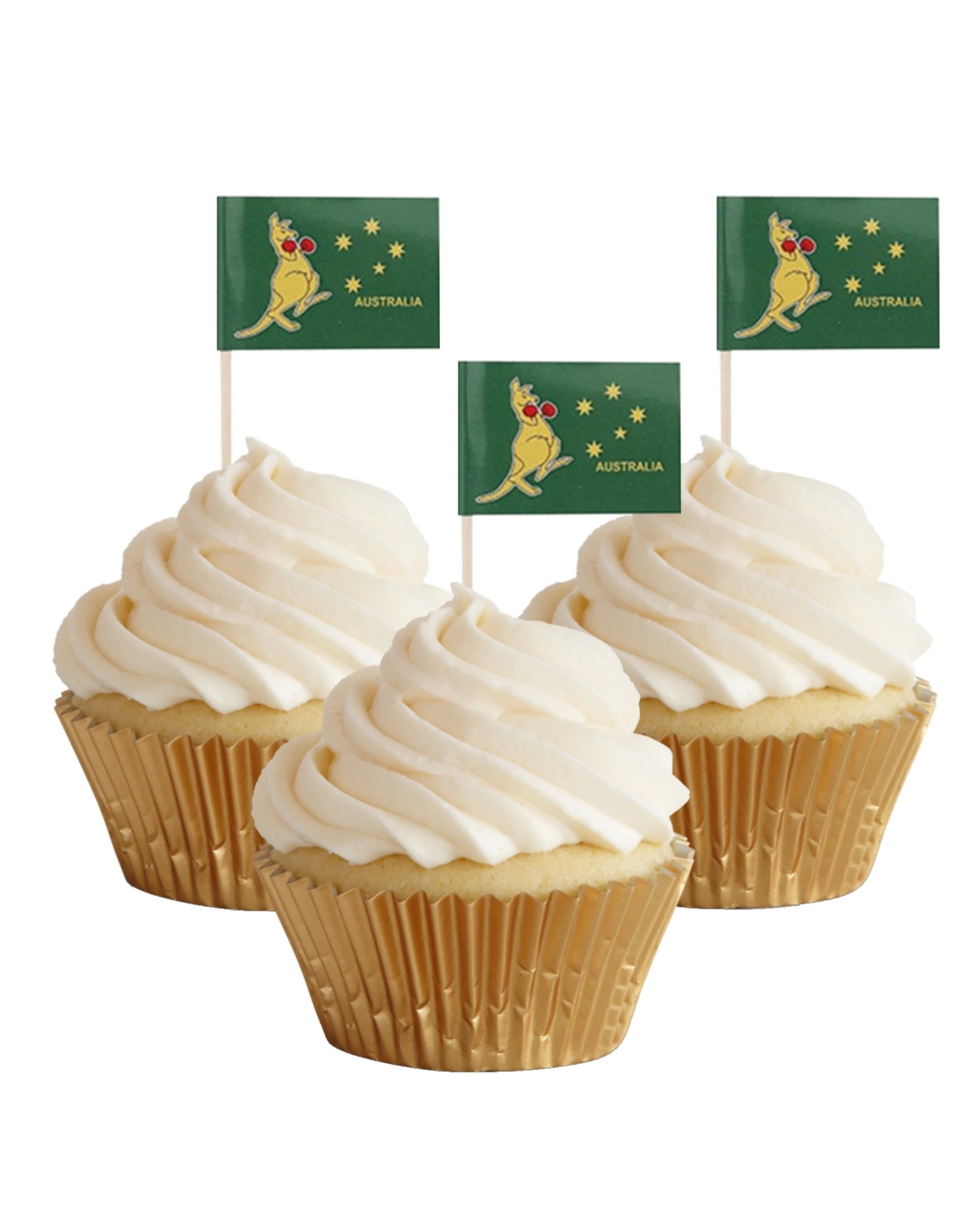 1 Party Planet Aussie Boxing Kangaroo Flag Picks Pack of 50 - Green, Yellow, 1 of 1