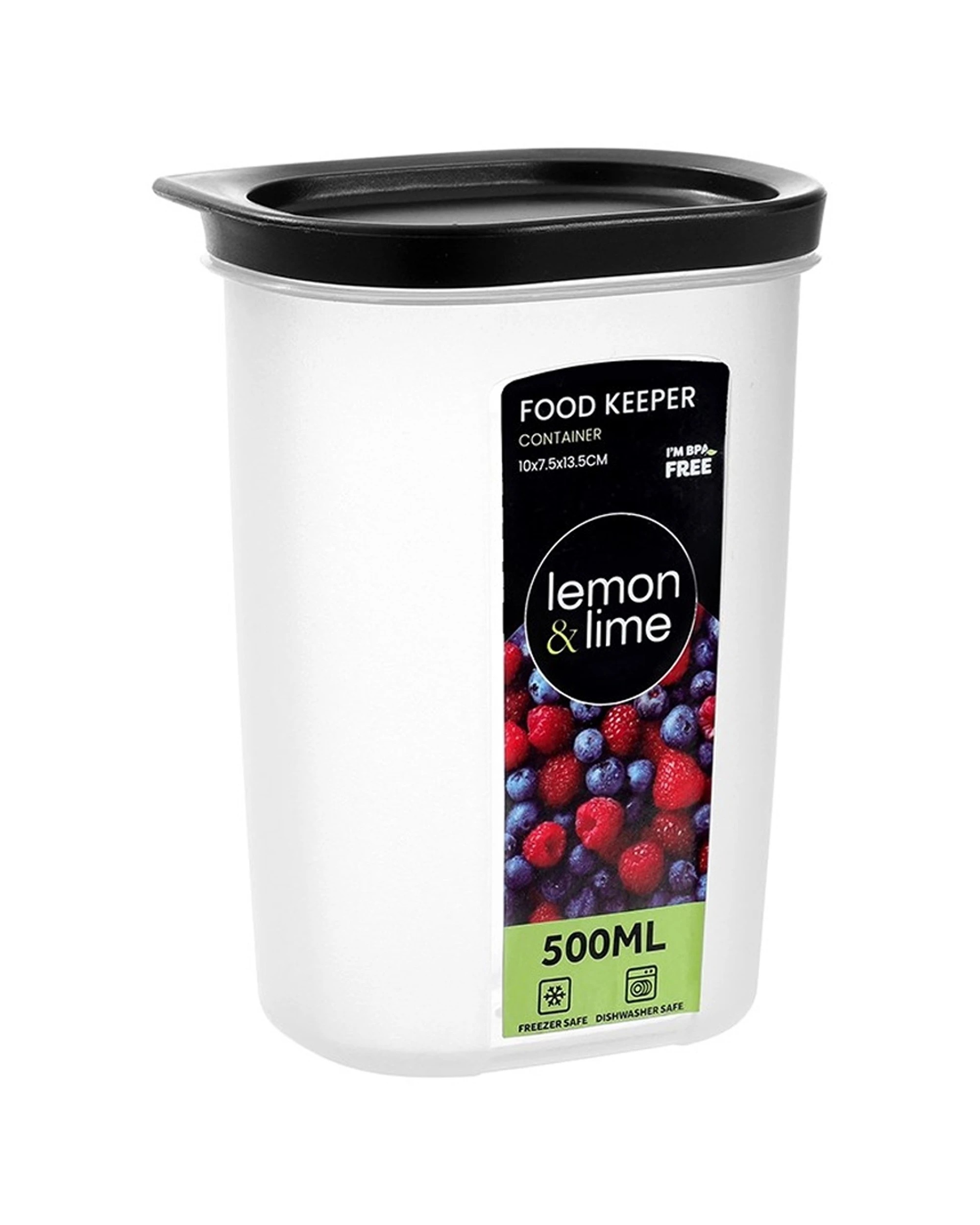 2 Lemon & Lime 12PK Food Keeper Reusable Container Organiser 500ml - Clear, 2 of 6