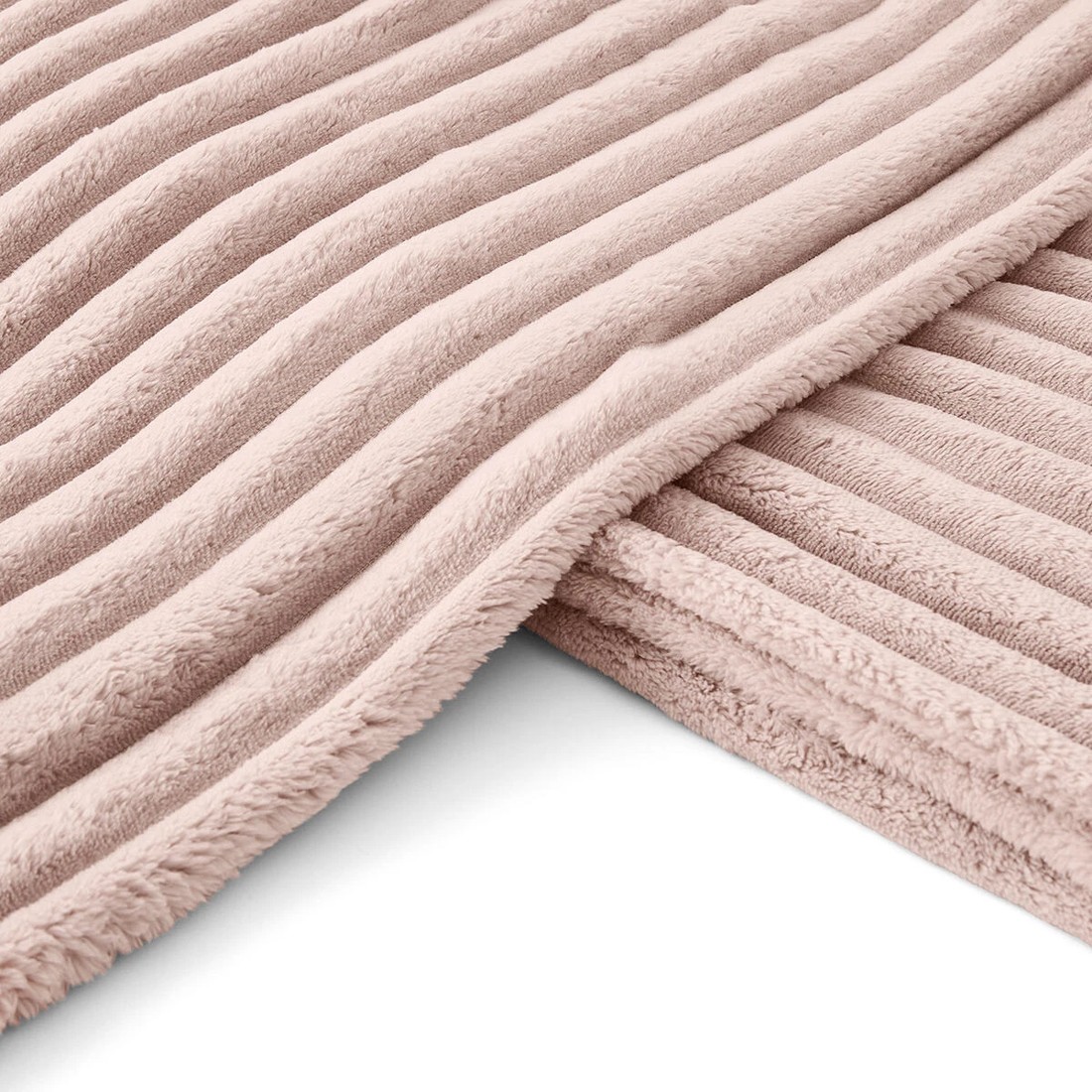 5 Plush Ribbed Blanket - Queen/King Bed, Pink, 5 of 6