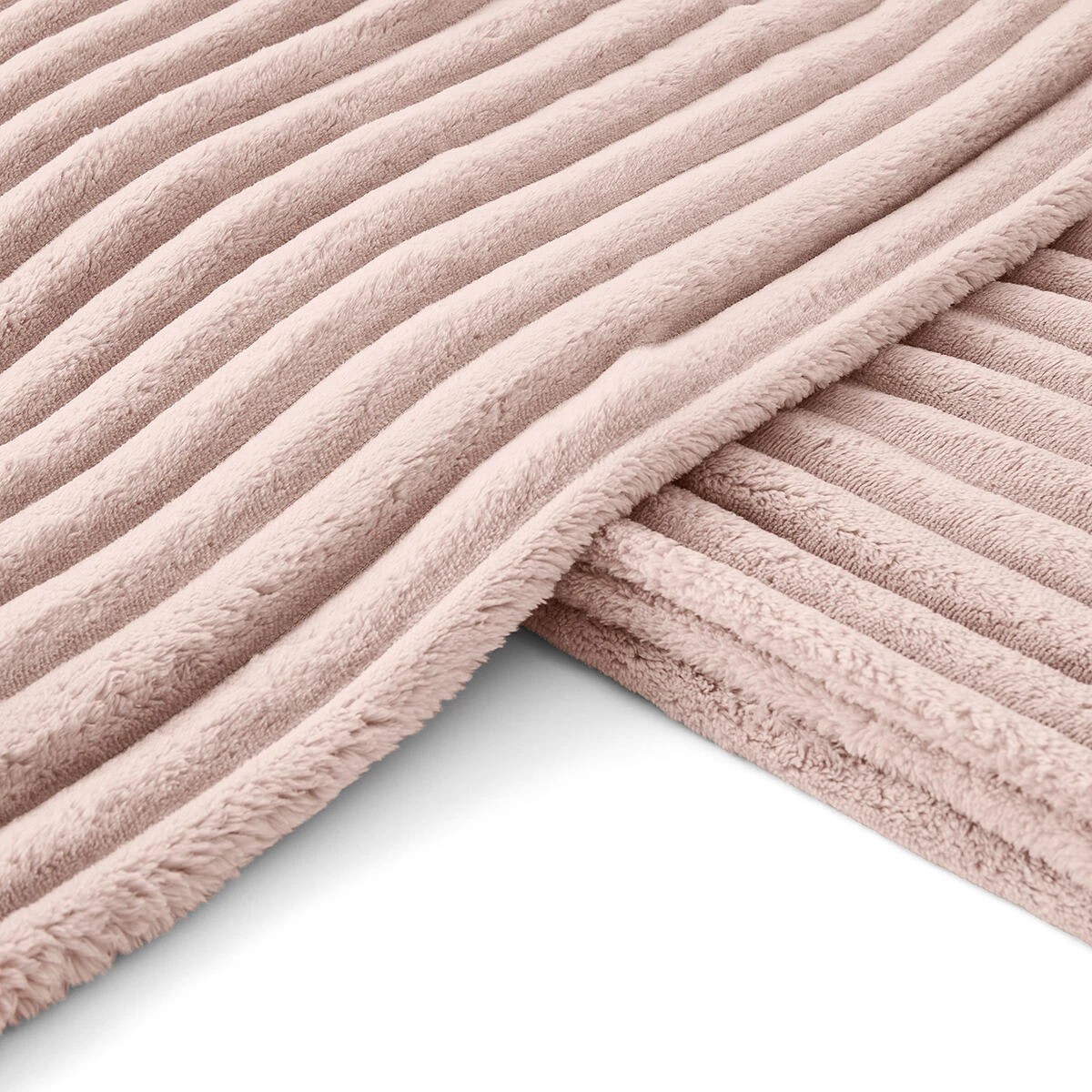 5 Plush Ribbed Blanket - Queen/King Bed, Pink, 5 of 6