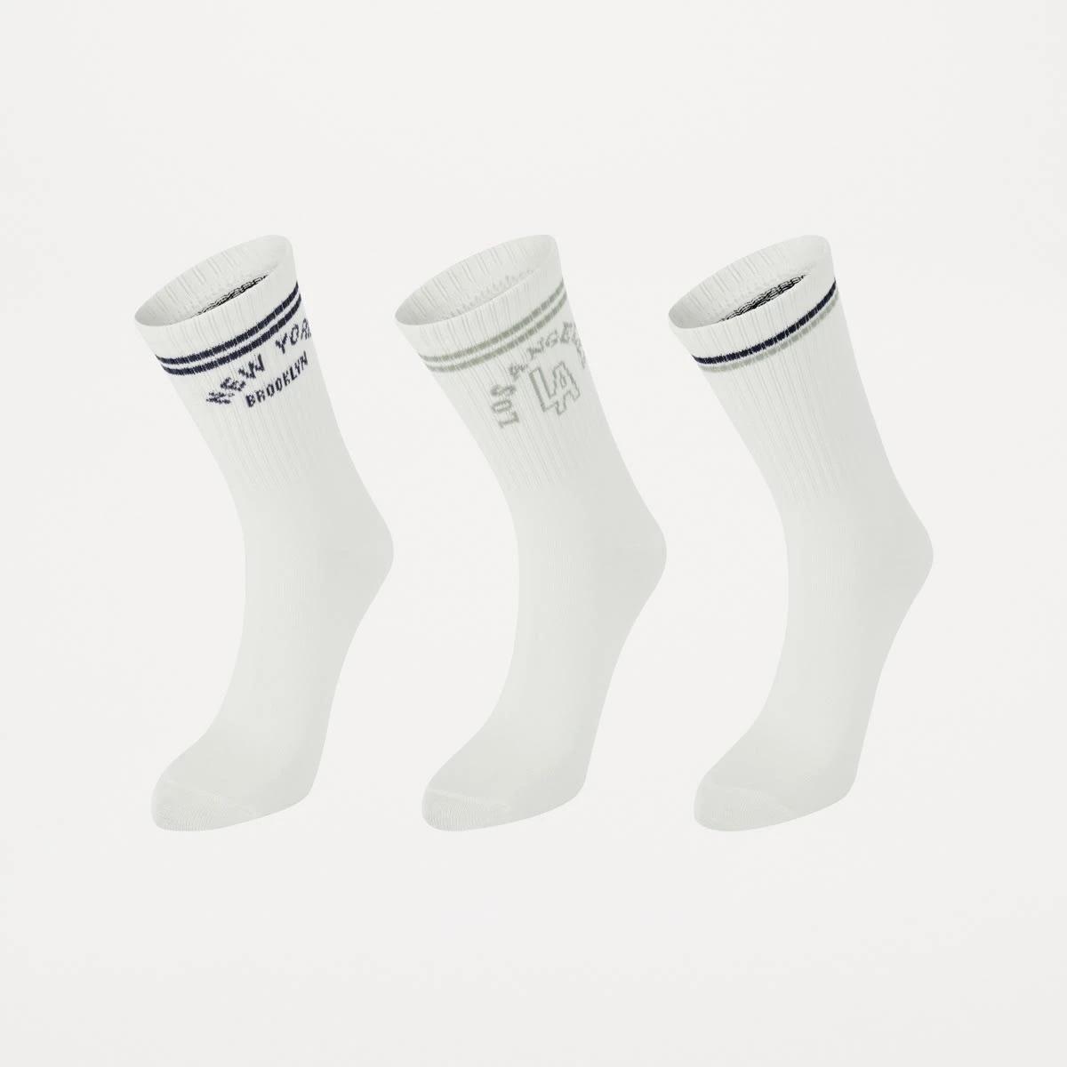 1 3 Pack Rib Quarter Crew Socks VARSITY SHADOW NAVY, 1 of 3