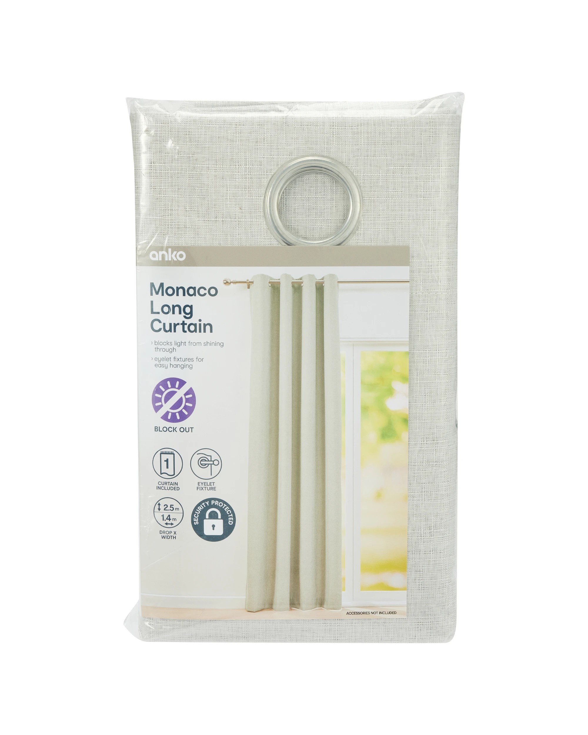 6 Monaco Long Block Out Curtain - Taupe - 140cm x 250cm, 6 of 7