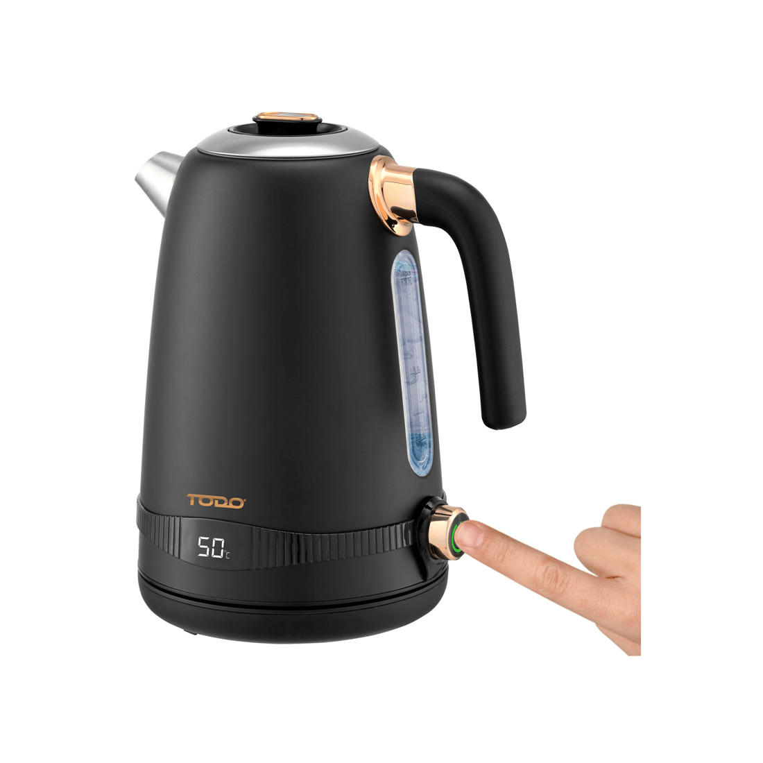 3 TODO 1.7L Stainless Steel Cordless Kettle Keep Warm Electric Led Water Jug - Black, 3 of 6