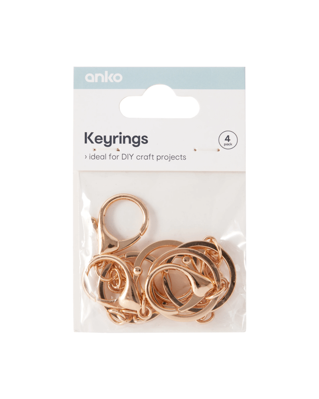 4 Pack Keyrings - Gold 