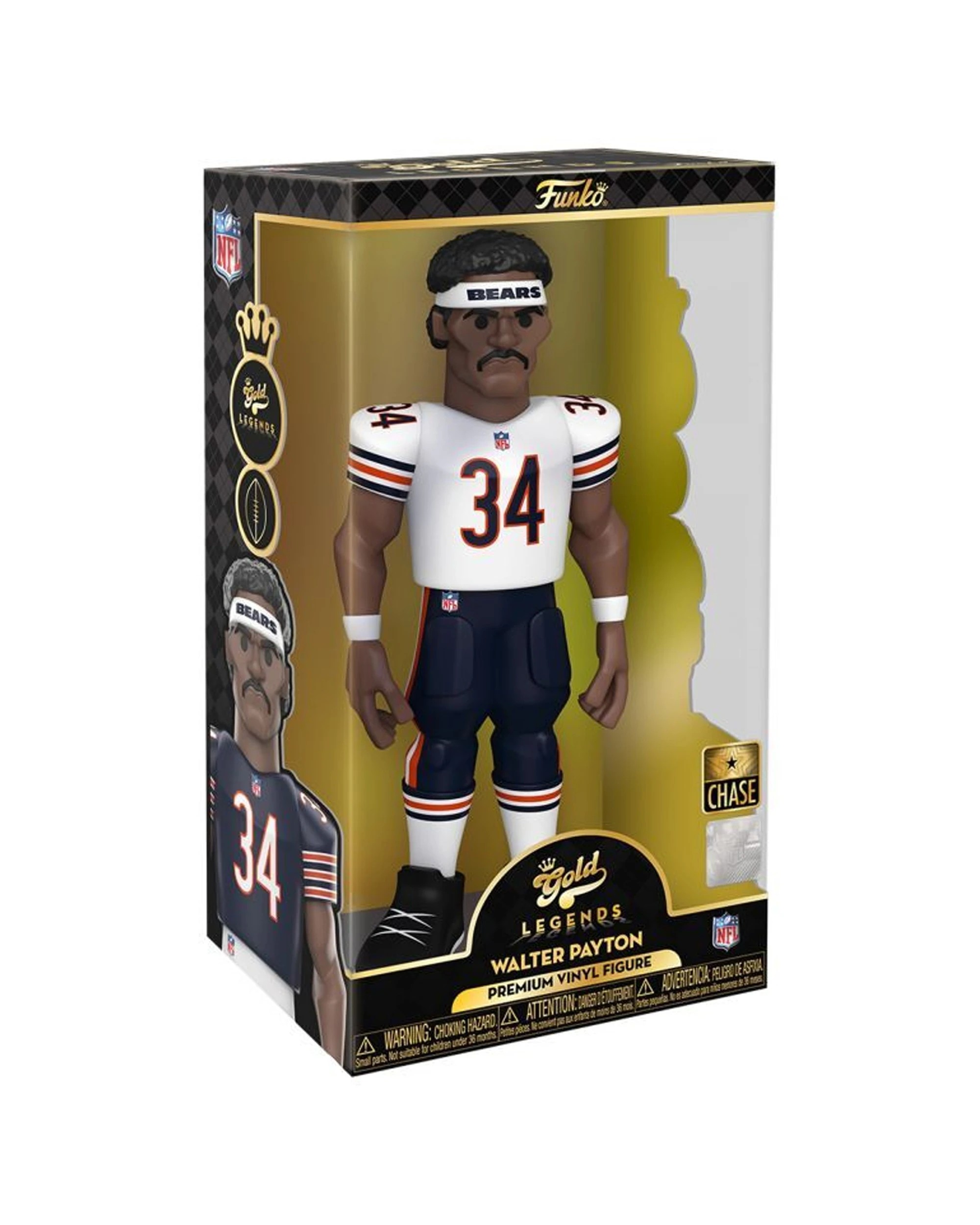 4 NFL Football Walter Payton Bears Vinyl Action Figure Toy 12In Collectible - Gold, 4 of 5