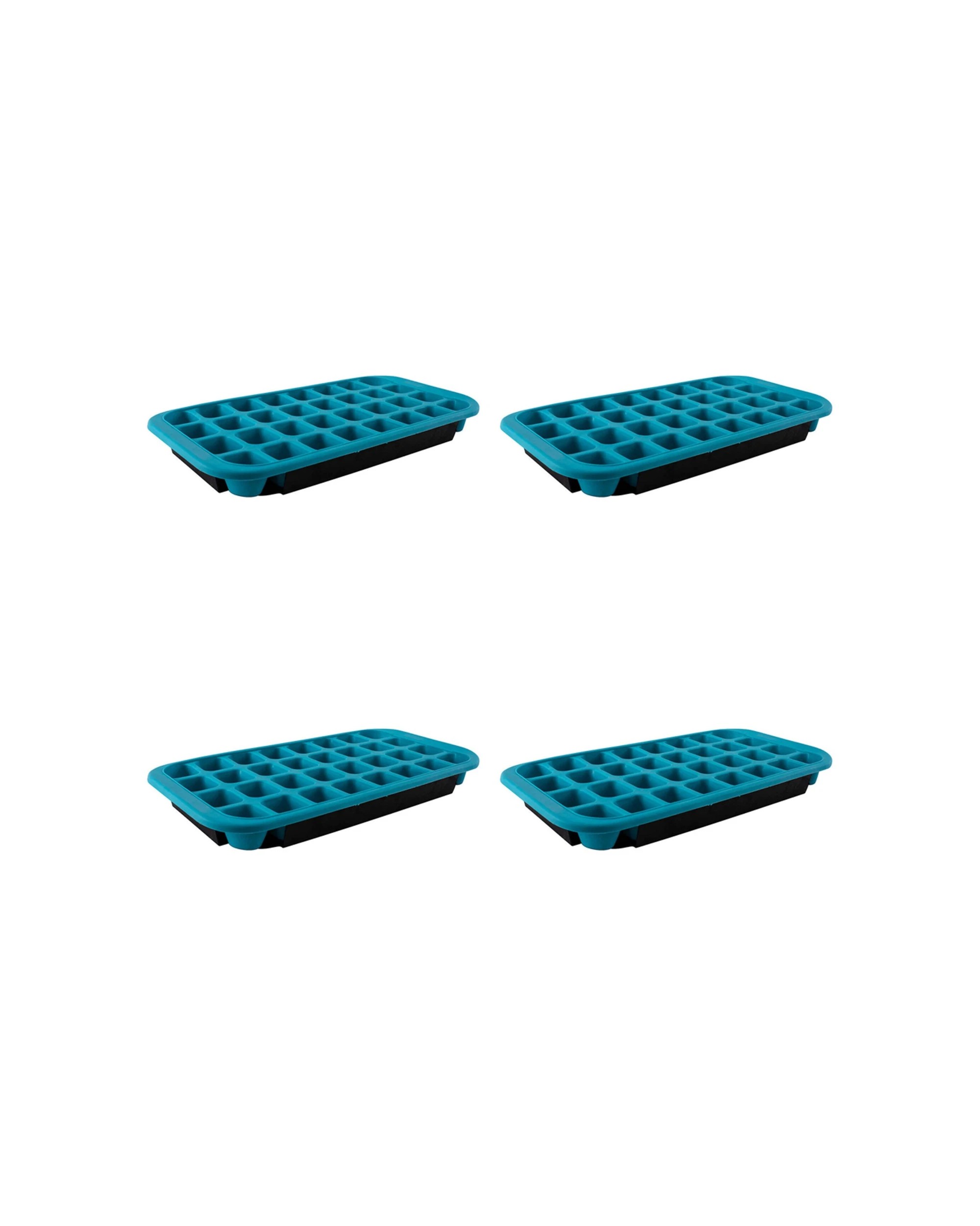 1 Avanti 4PK Silicone 32-Cup Flexible Ice Cube Tray With Base Tray Easy Use - Blue, 1 of 1