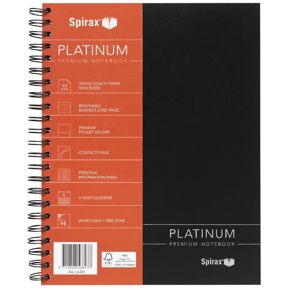 1 Spirax Platinum A4 Notebook 200 Pages Black, 1 of 7