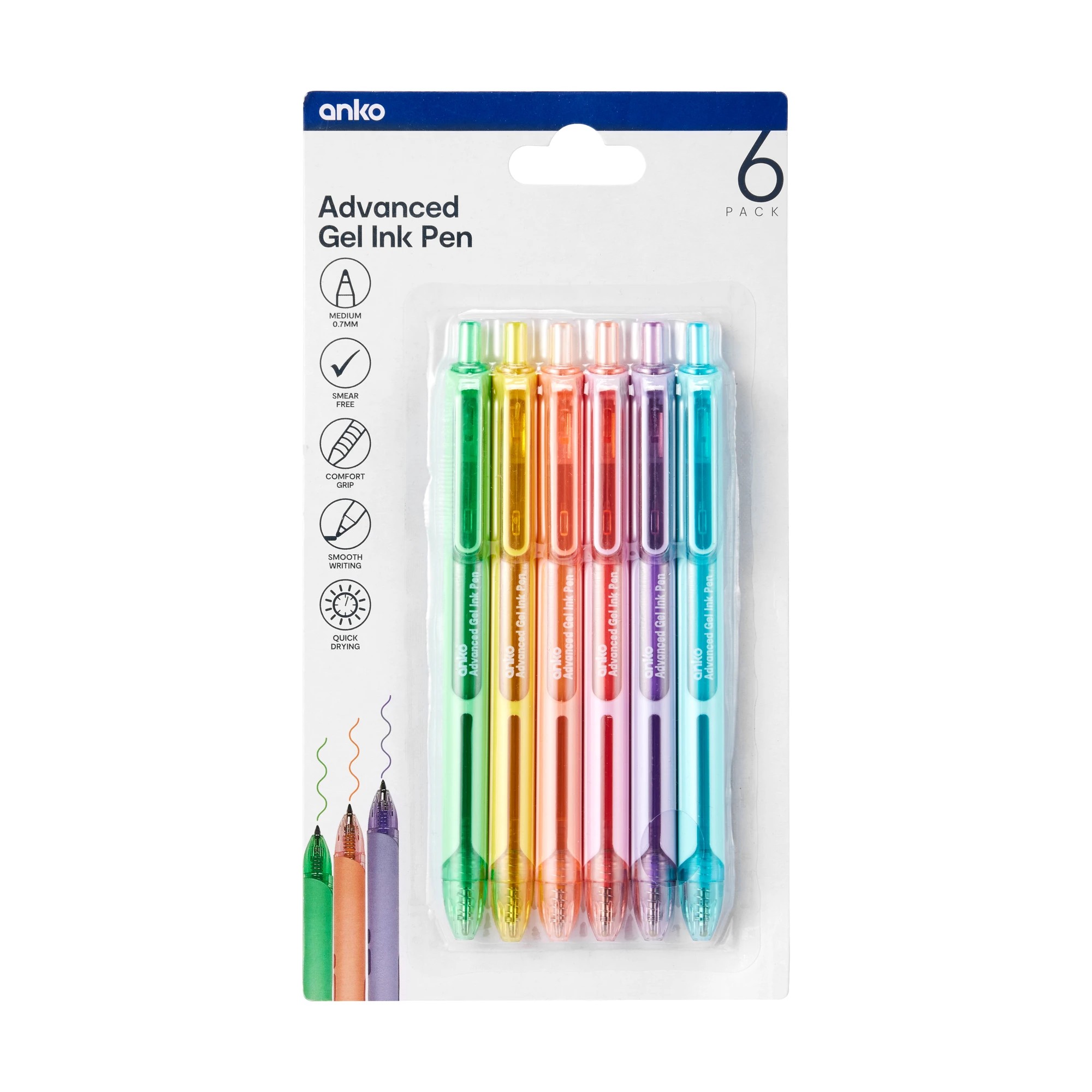 1 6 Pack Advanced Gel Ink Pens, 1 of 4