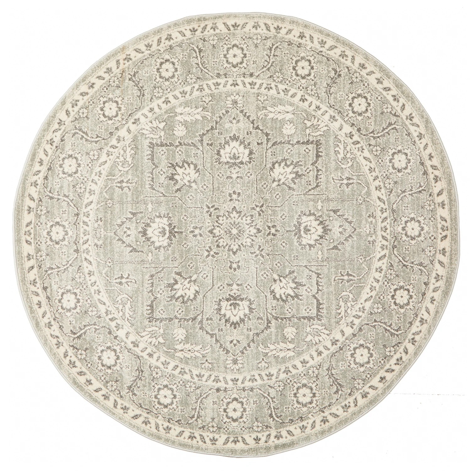 2 Common Ground Rugs Encore 261 200x200cm - Medium Round Power Loomed Pet Friendly Rug - Silver, 2 of 9