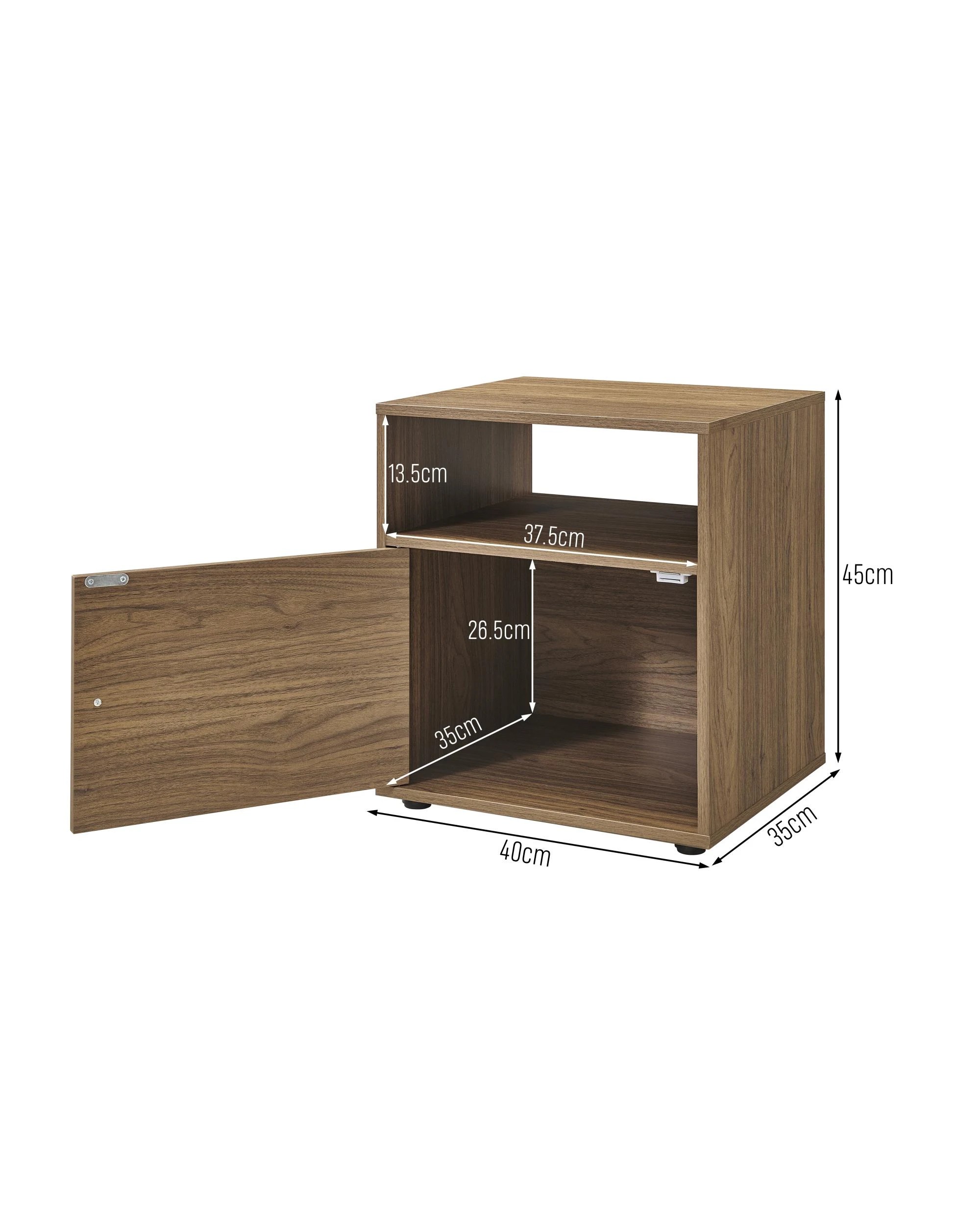 7 Kodu Bedside Unit Side Table 1 Door - Brown, 7 of 7