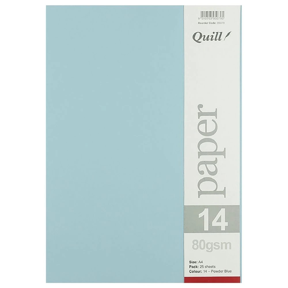 3 Quill A4 80gsm Paper Powder Blue 25 Pack, 3 of 3