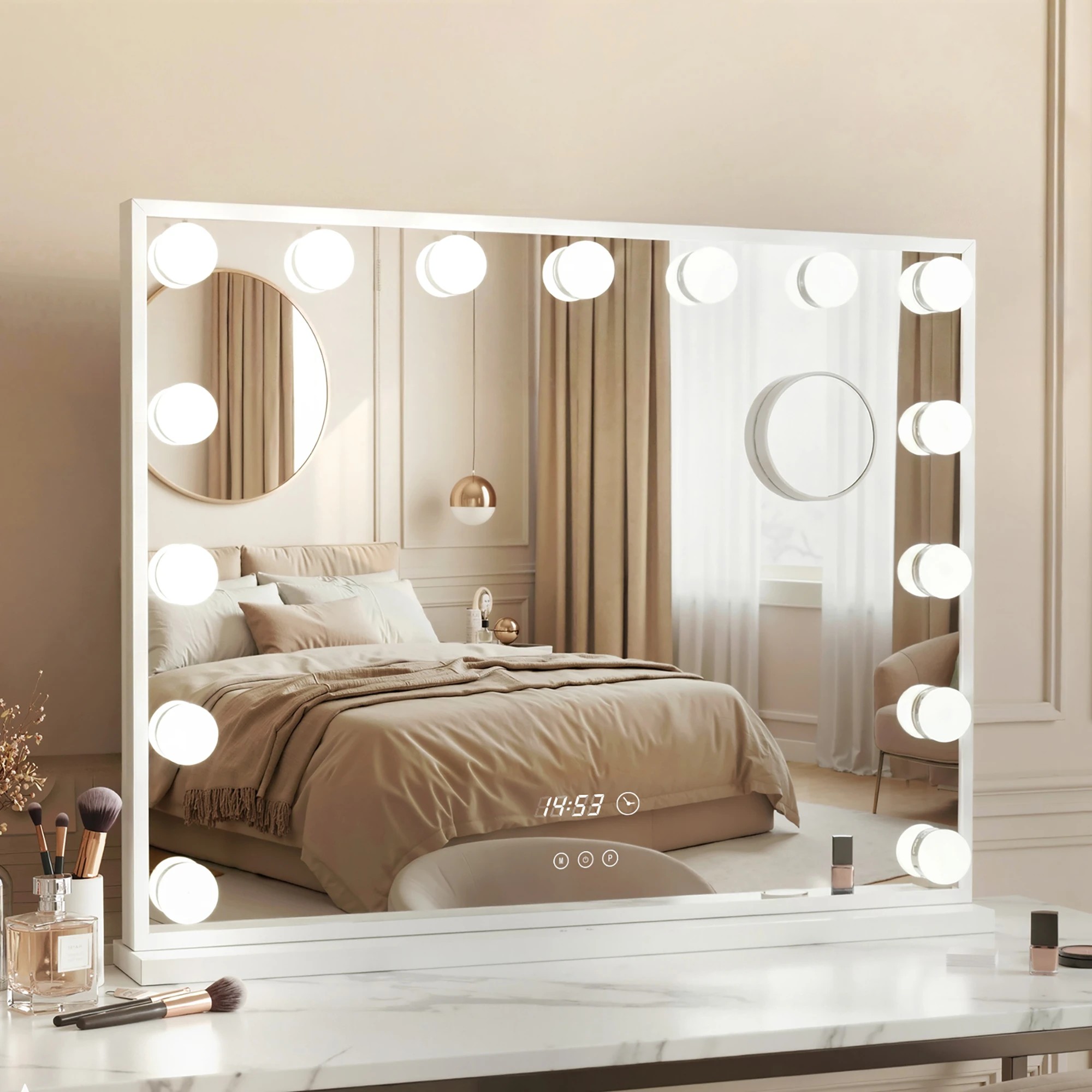 7 Embellir Makeup Mirror 58x45cm Hollywood Vanity with LED Light Tabletop - Multi, 7 of 7