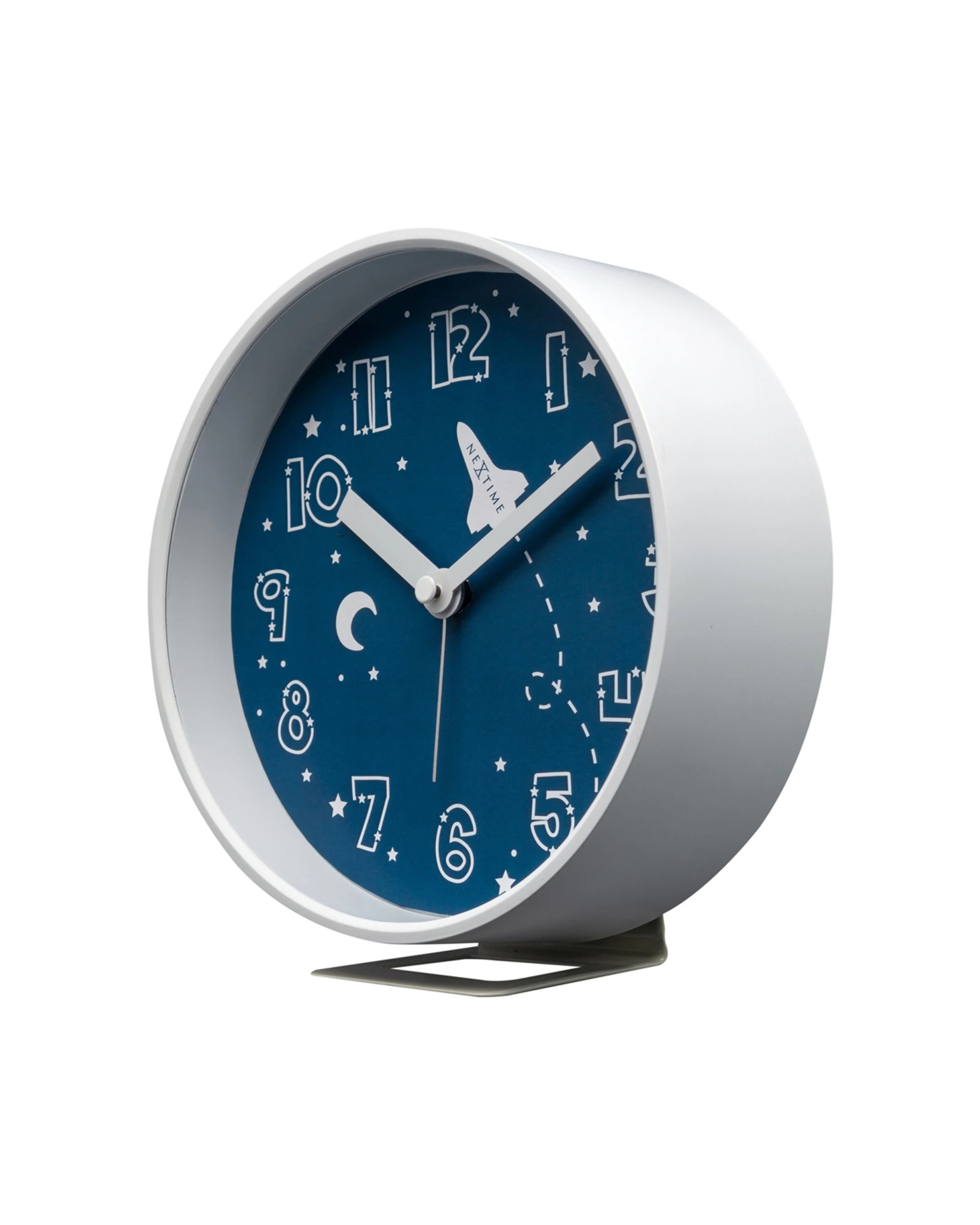 3 NEXTIME Rocket Alarm Clock Space Themed Dial Silent Movement Night Light - Blue, 3 of 7