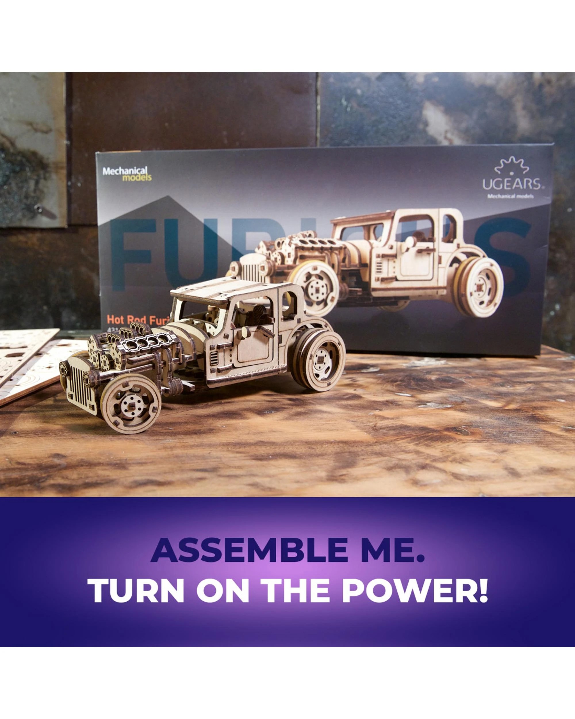 2 Ugears Hot Rod Furious Mouse Model Kit, 2 of 6