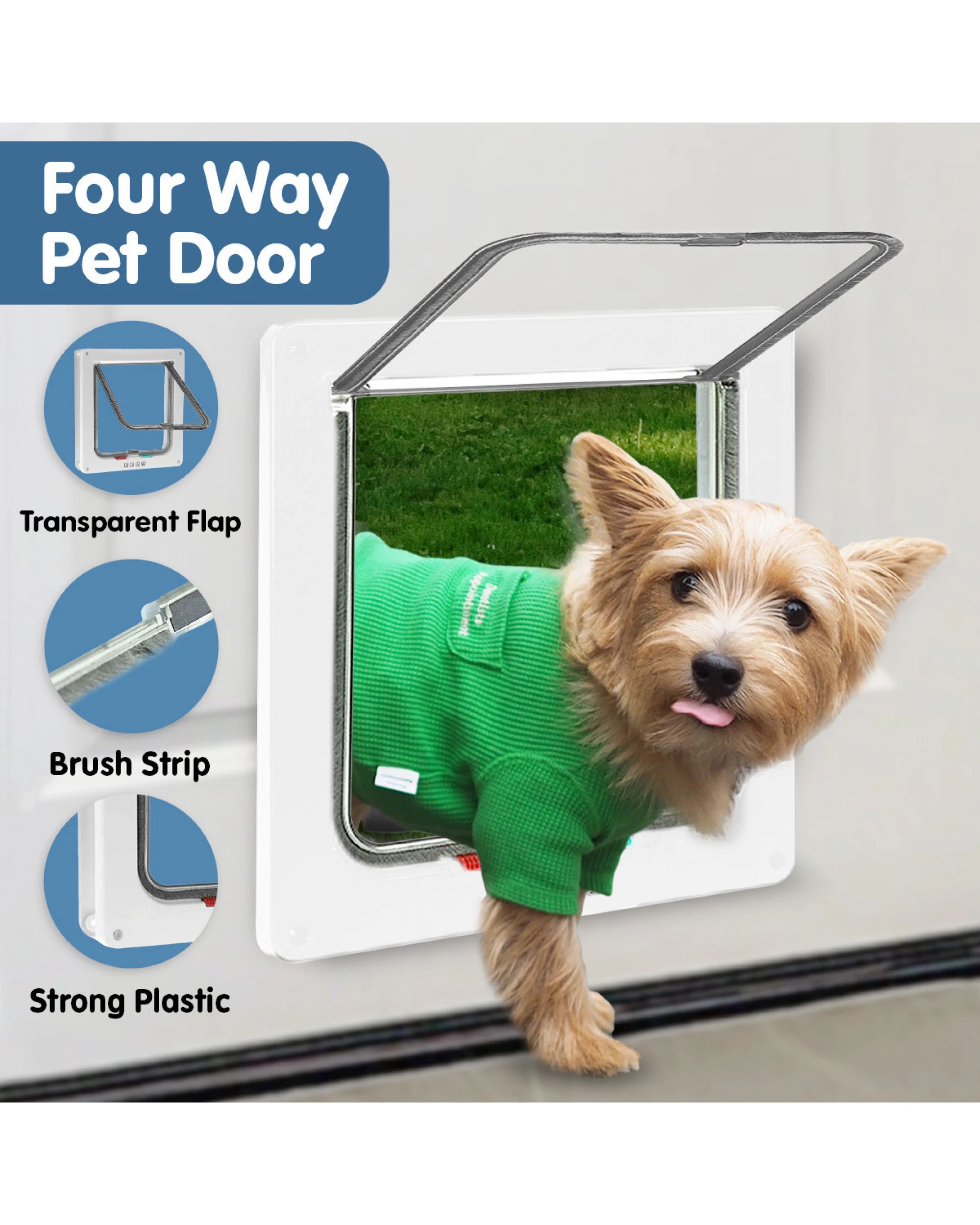 2 Four Way Pet Door - White, 2 of 7