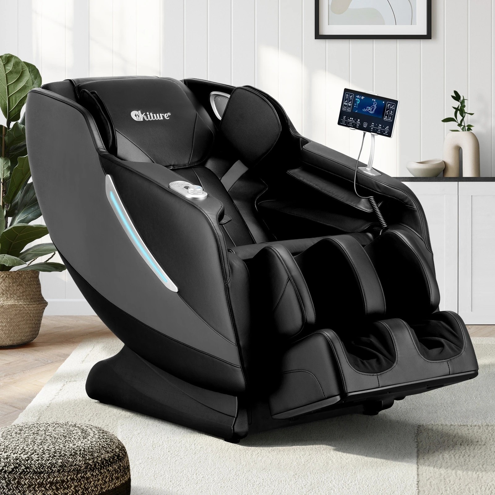 3 Oikiture Electric Massage Chair Full Body Zero Gravity Heating Massager - Black, 3 of 4