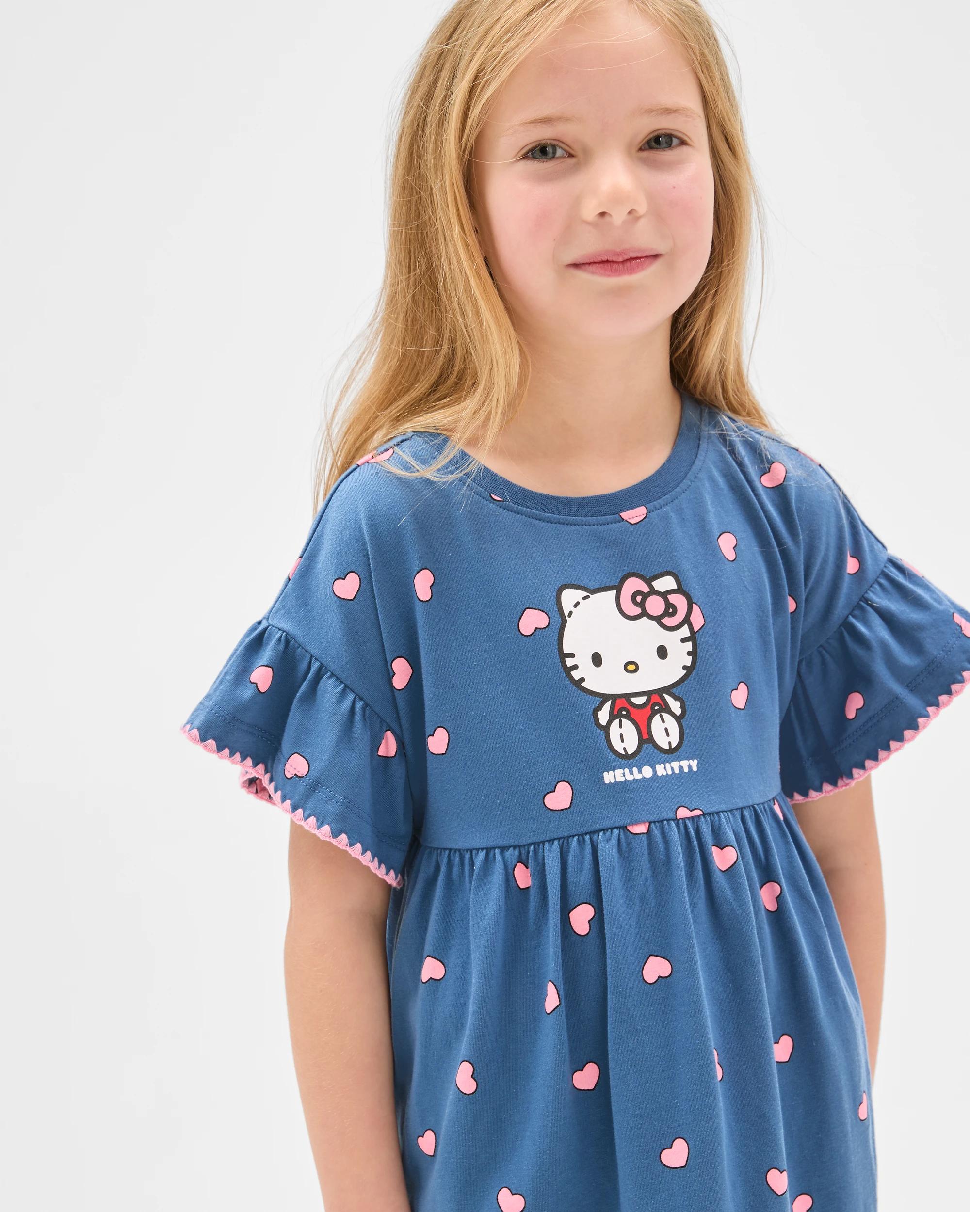 3 Hello Kitty Australian Cotton Jersey Dress HELLO KITTY BLUE, 3 of 6