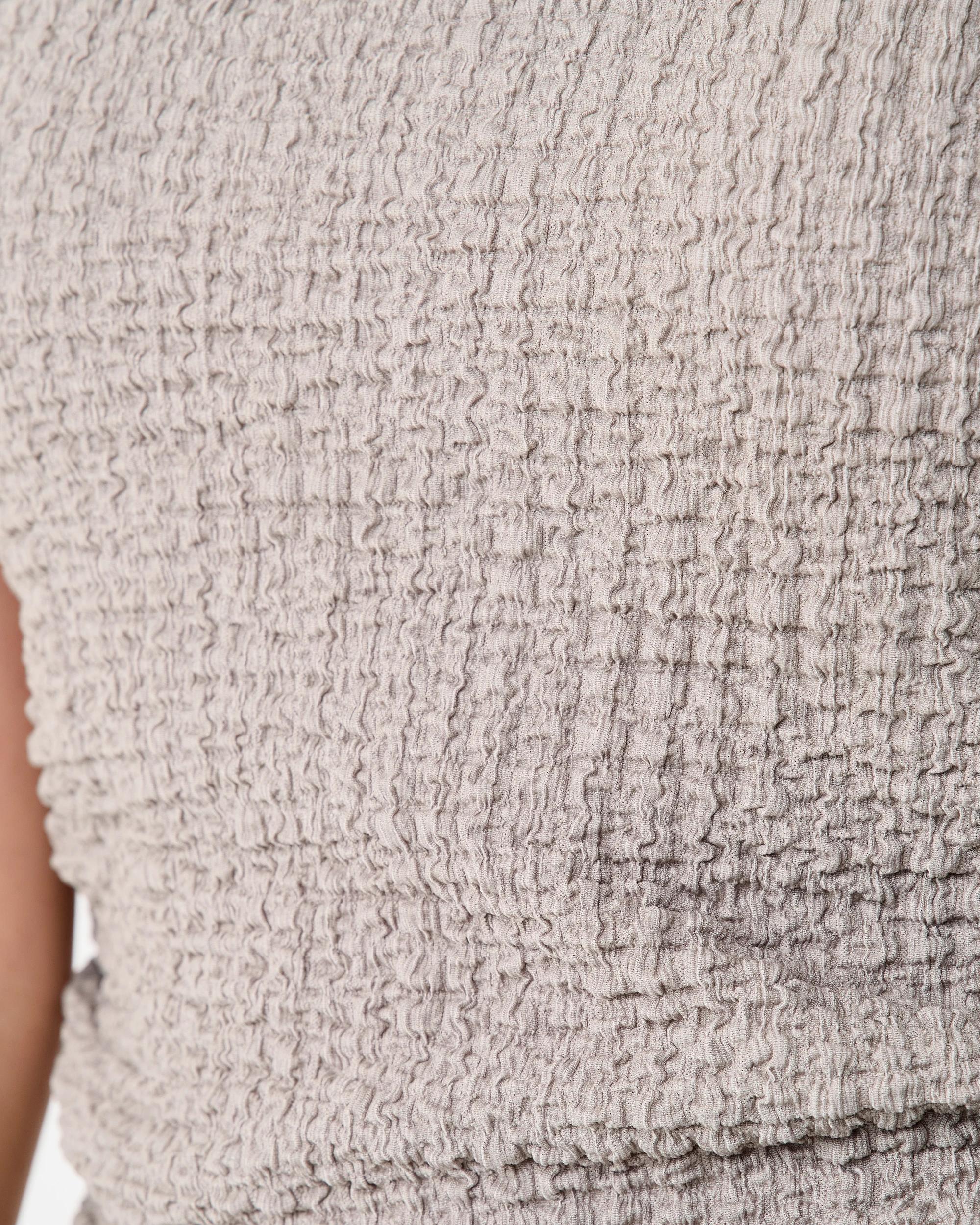 7 Sleeveless Textured Twist Midi Dress Grey Taupe, 7 of 7