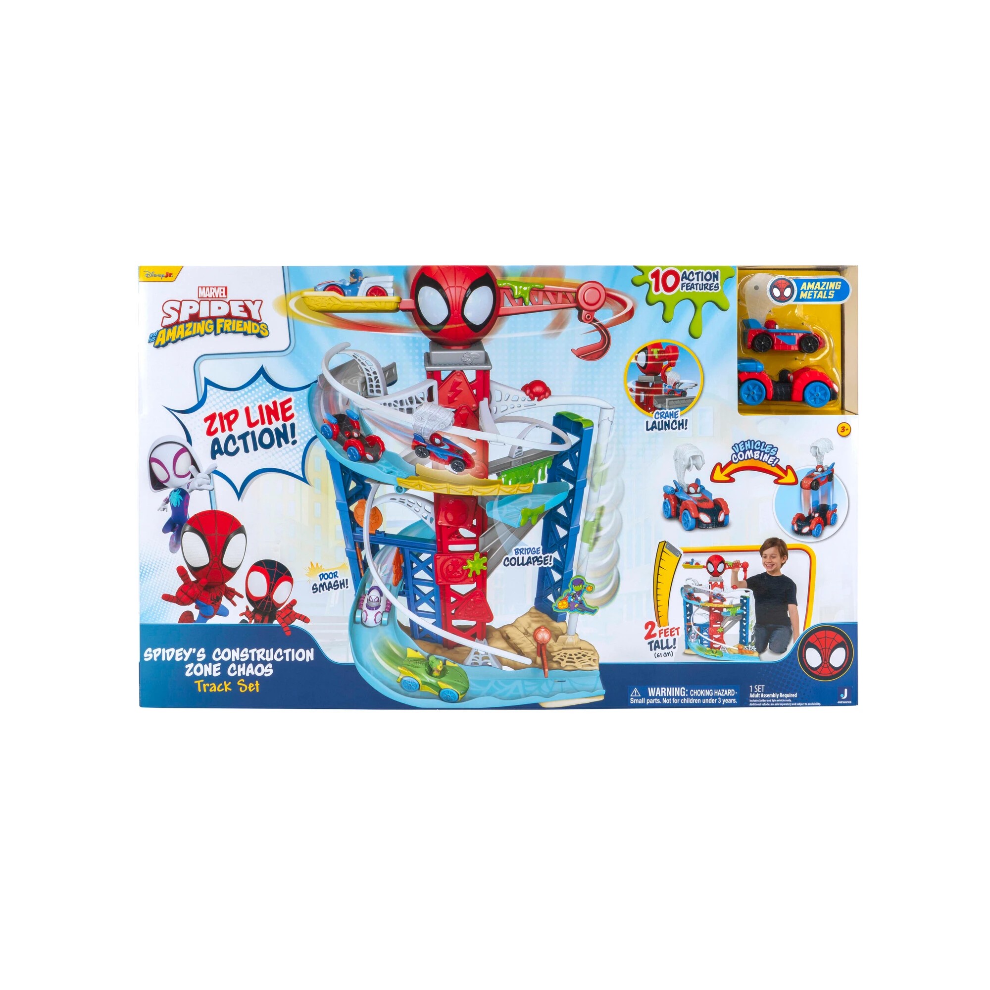 1 Marvel Spidey and His Amazing Friends Construction Zone Chaos Track Set, 1 of 7
