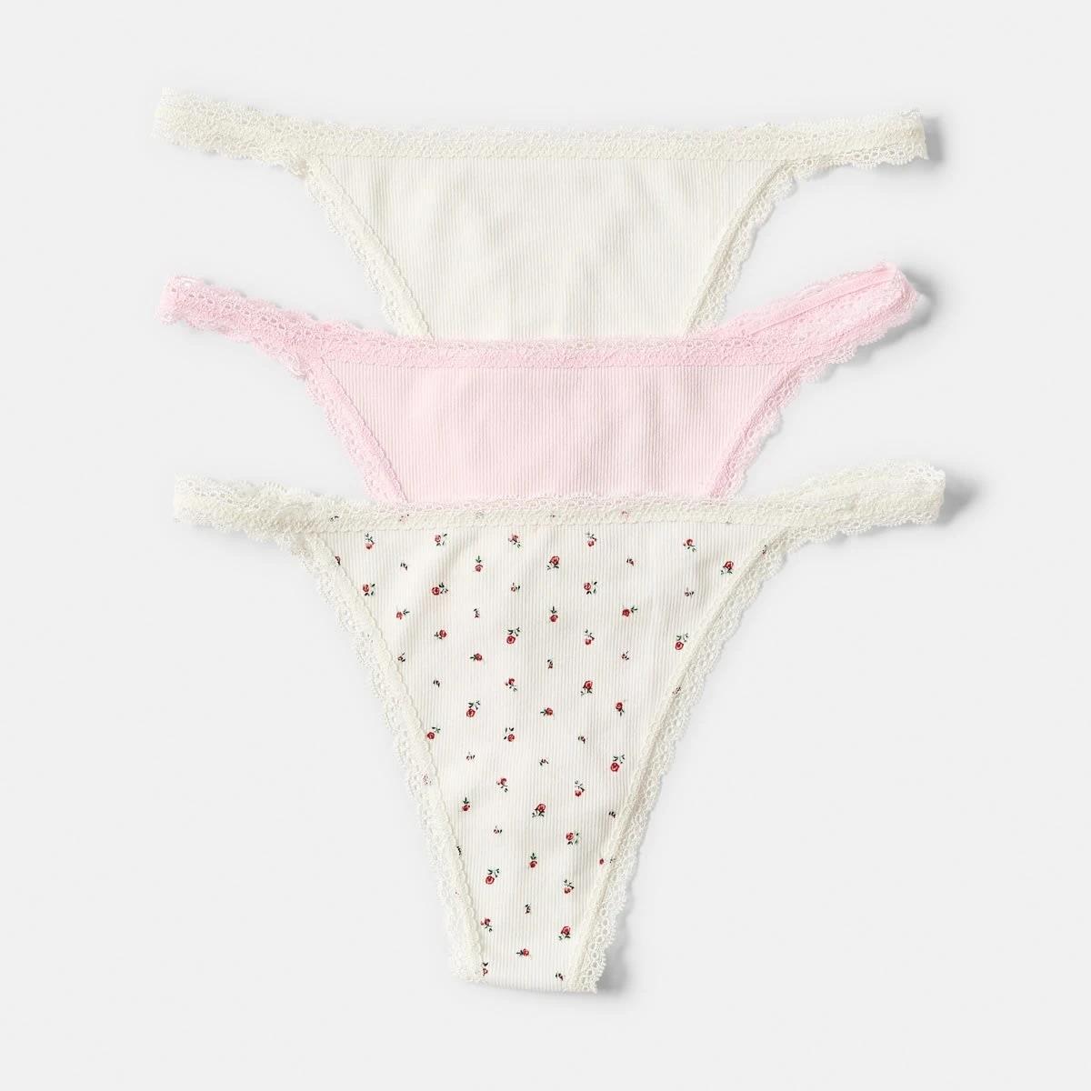 1 3 Pack Seamfree G-String Briefs Wild Flowr, 1 of 10