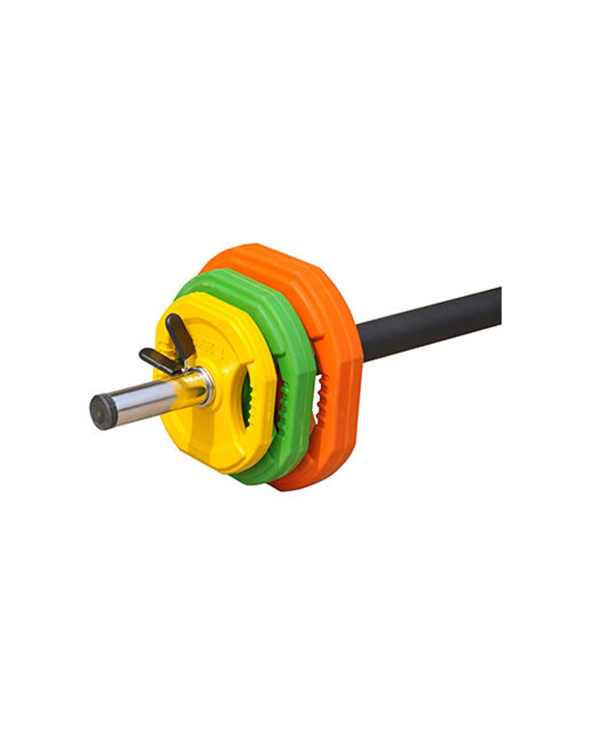 8 BODYWORX Vinyl Plates Barbell Pump Kit 20kg Home Gym 140cm Chrome Bar Foam Grips - Multi, 8 of 8