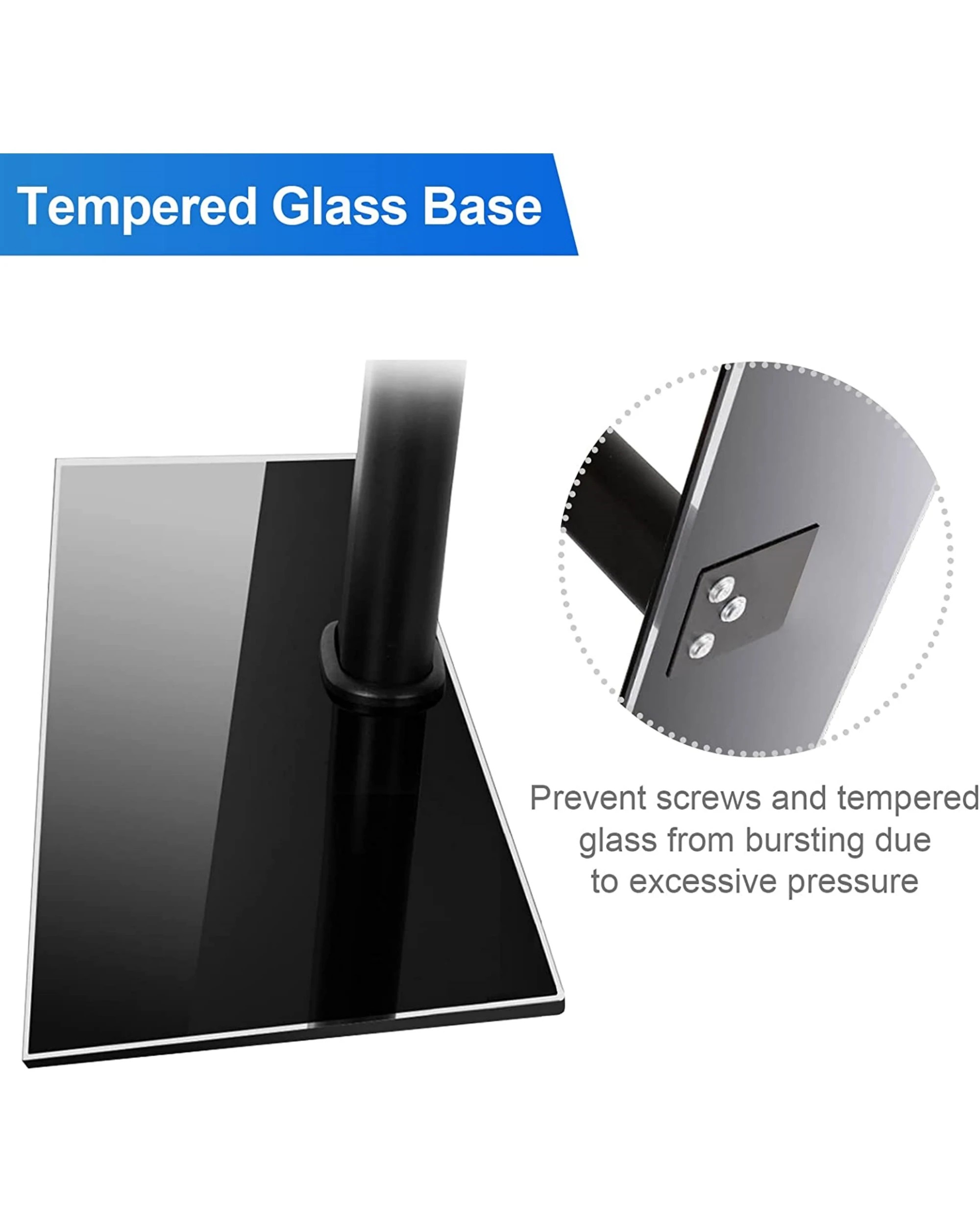 8 Universal Table Top Tv Stand With Bracket Adjustable Height For 37-55 Inch Various Vesa Black, 8 of 10