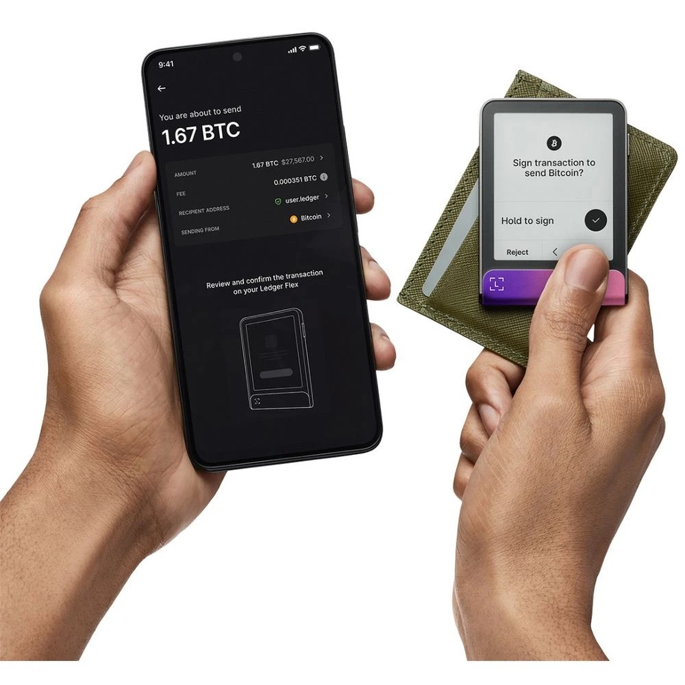 4 Ledger Flex Crypto Wallet with Recovery Key Crimson Magenta, 4 of 9