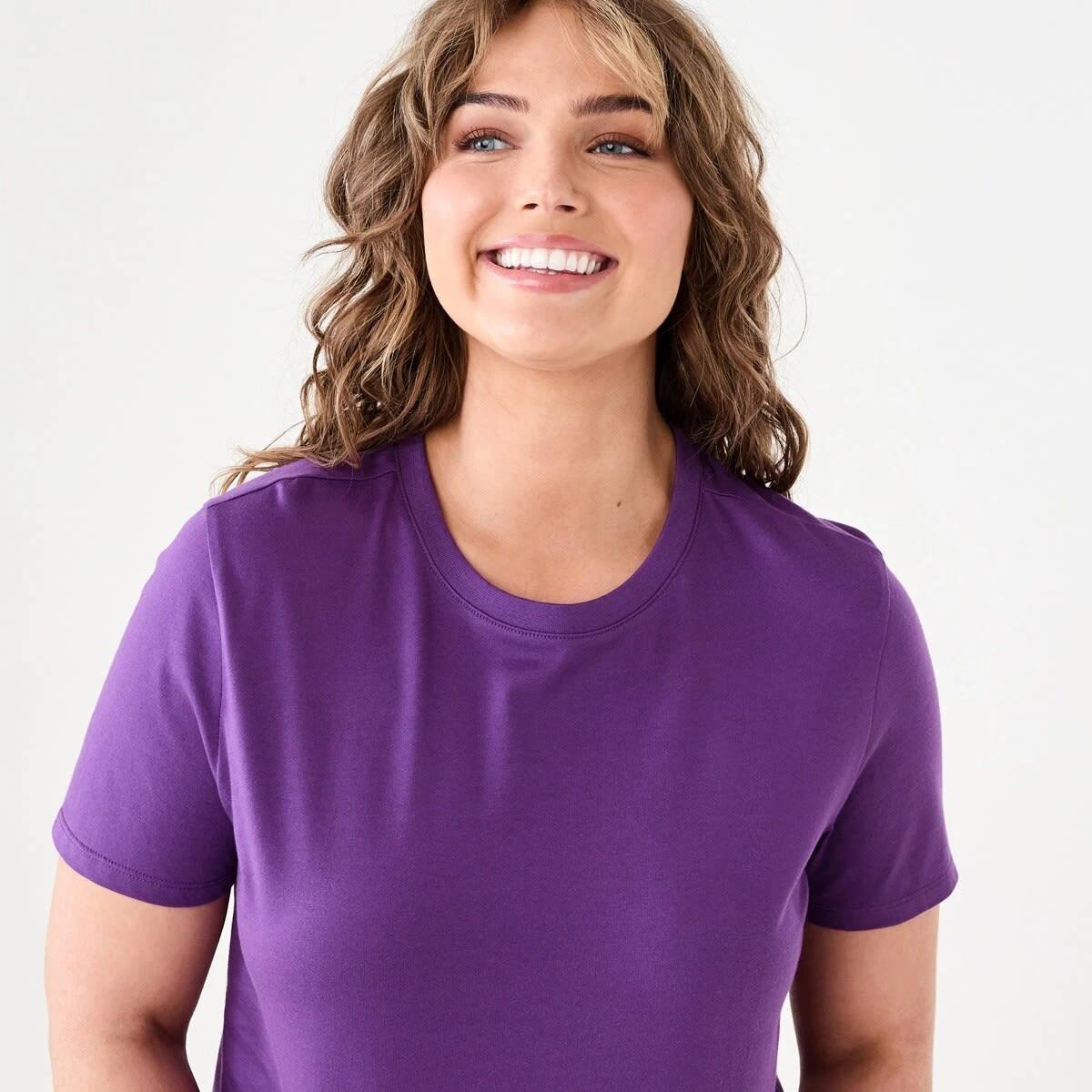 4 Short Sleeve Australian Cotton T-shirt PURPLE, 4 of 5