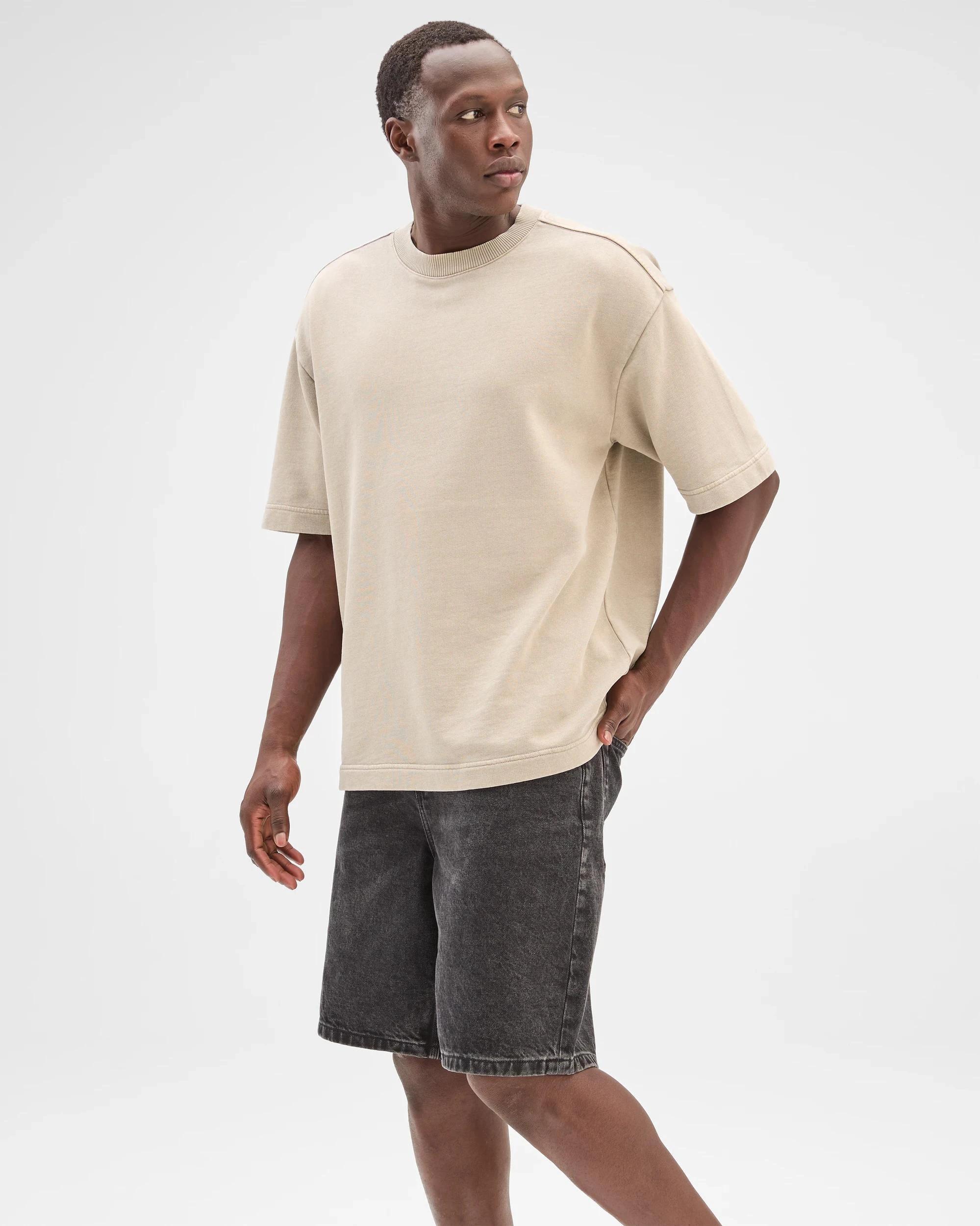 3 Commons Australian Cotton Fleece T-Shirt ELEPHANT GREY, 3 of 5