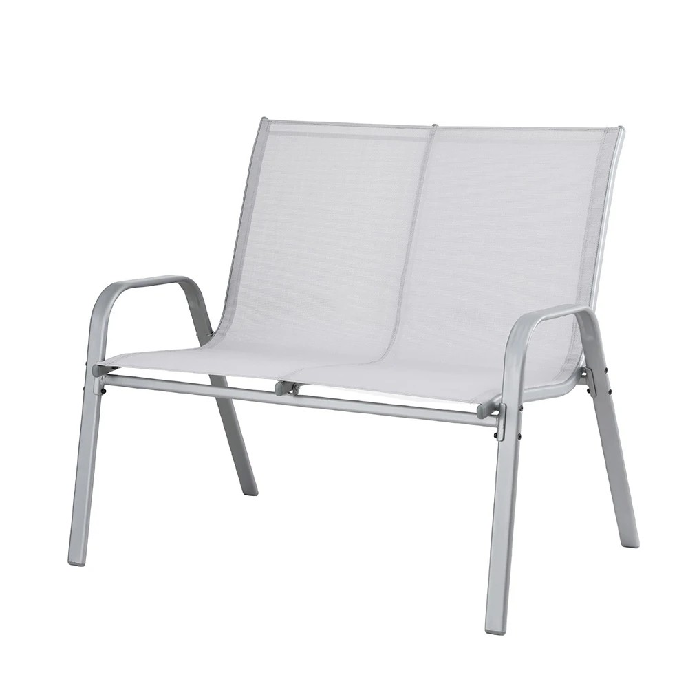 2 Gardeon Garden Bench Seat Steel Outdoor Patio Park Lounge Backyard Chair - Grey, 2 of 7
