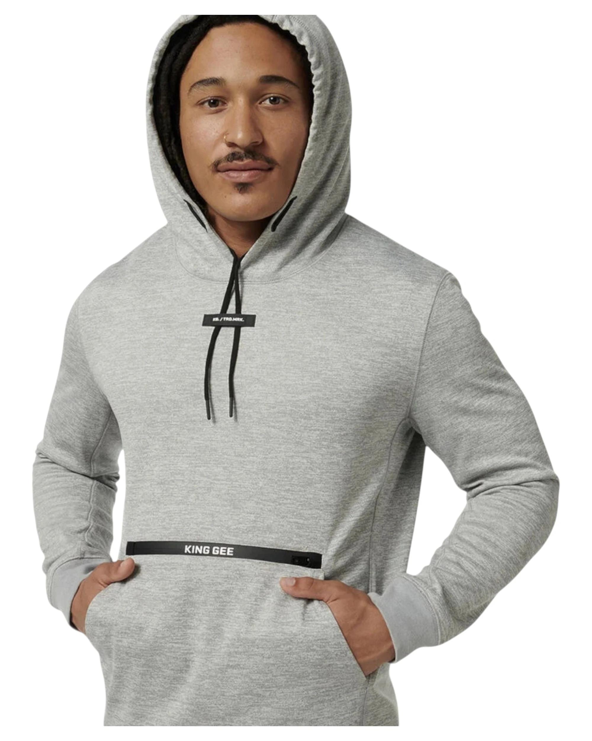 9 KingGee Mens Trademark Tech Pullover Hoodie GREY, 9 of 9
