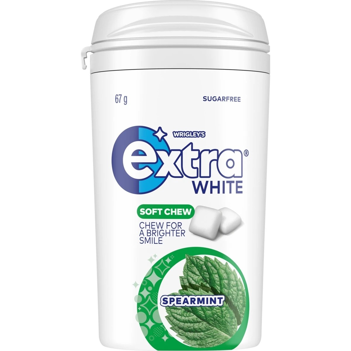 1 Wrigley's Extra White Spearmint Gum Bottle 67g, 1 of 7