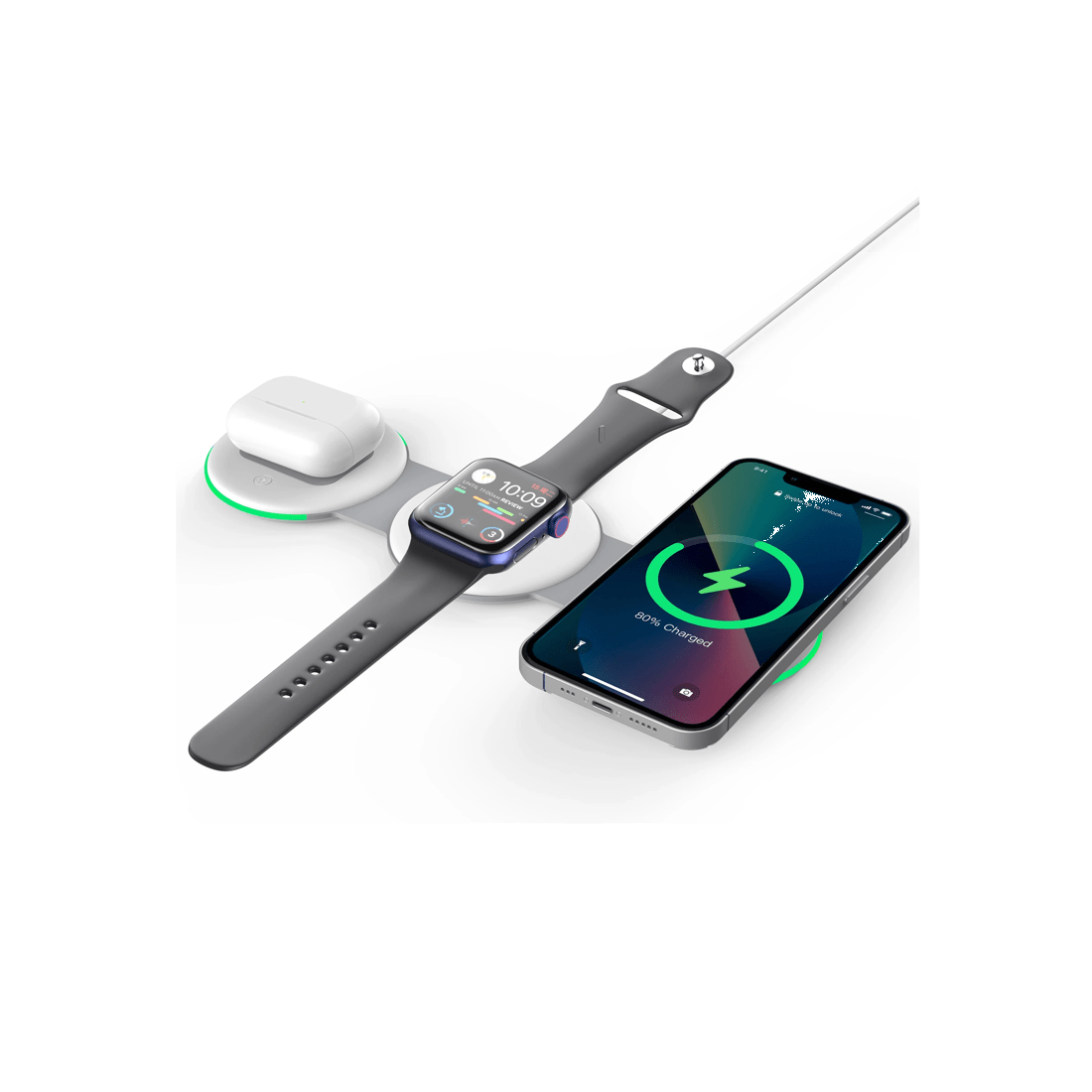 7 TODO 3 in 1 Wireless Phone Charger 15W Fast Charge Earphone Watch Magnetic Charge, 7 of 8