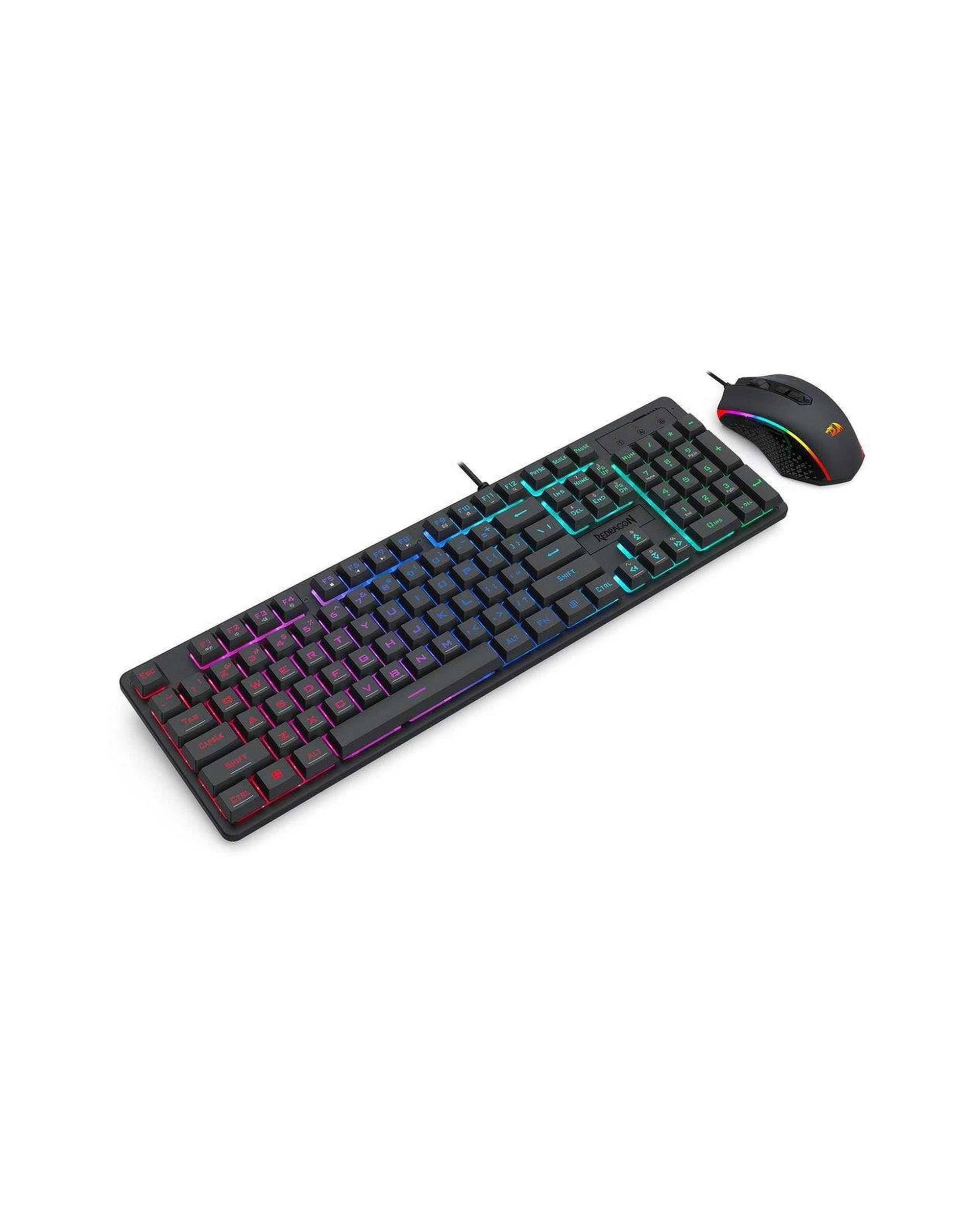 2 Redragon S107RGBBA Black Full Size RGB Membrane Keyboard Mouse Combo, 2 of 7