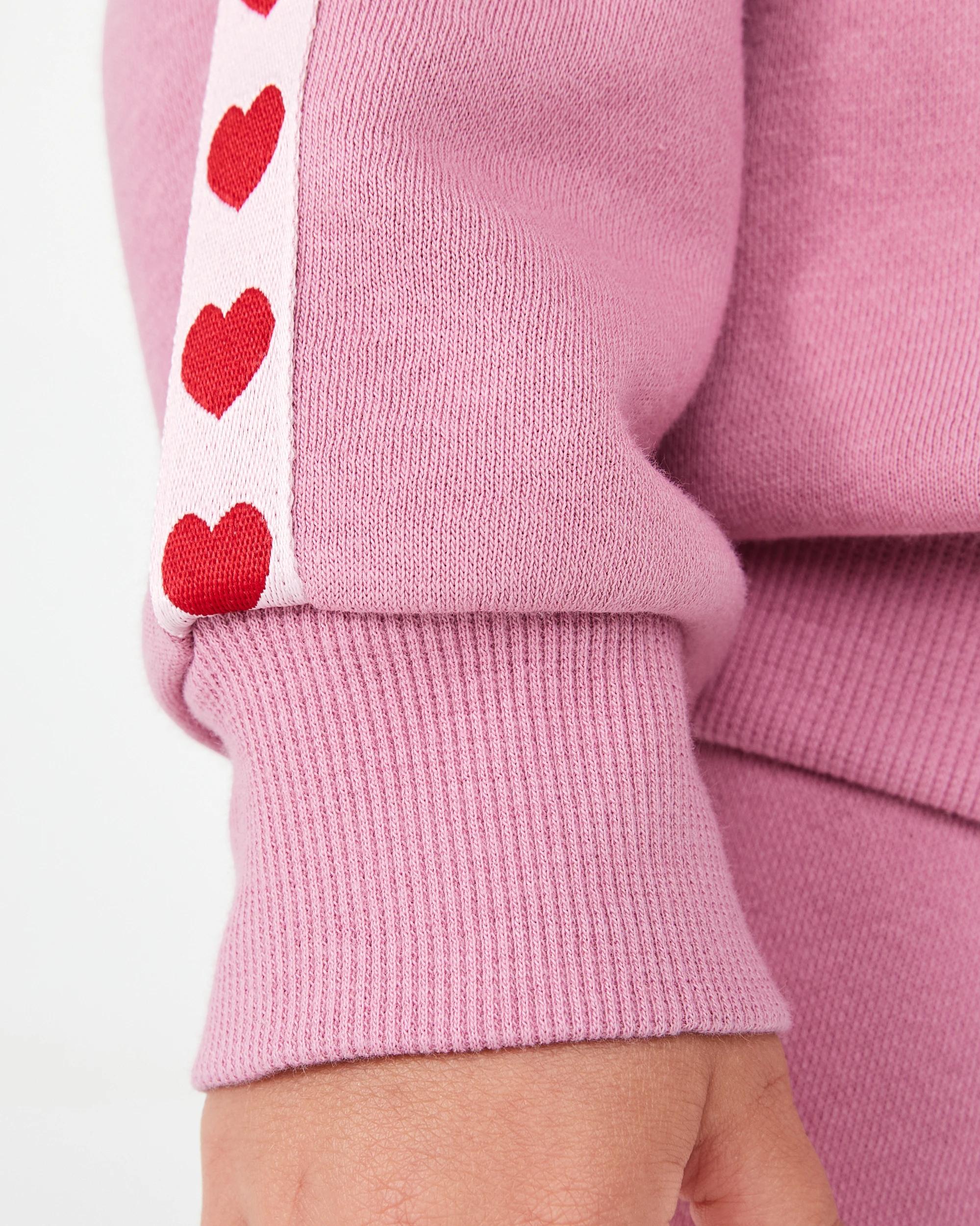 6 Tape Detail Crew Neck Sweatshirt Dust Rose, 6 of 8