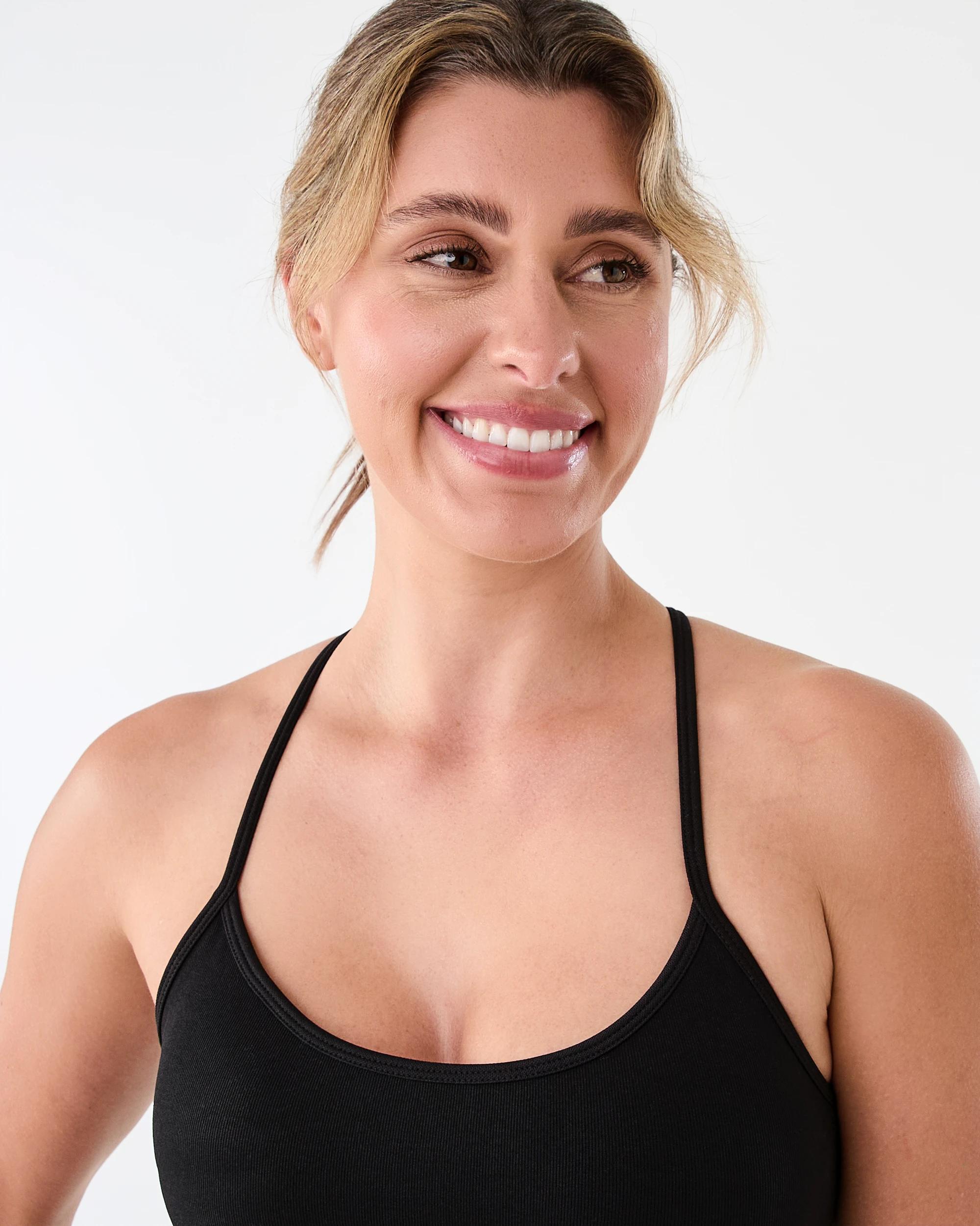 4 Active Womens Seamfree Scoop Crop Top Black, 4 of 7