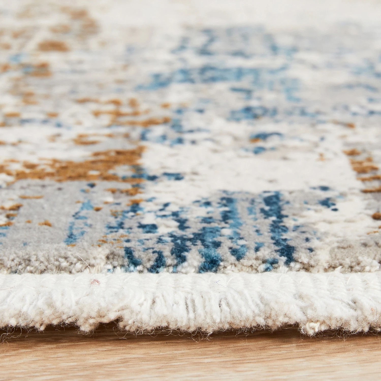 7 Common Ground Rugs Glimmers 108 290x200cm - Large Bamboo Silk Power Loomed Floor Rug - Blue, 7 of 9