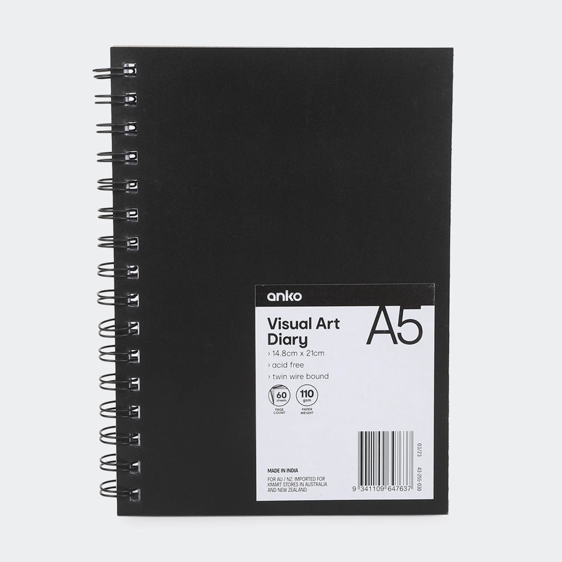 1 A5 Visual Art Diary - Black, 1 of 5
