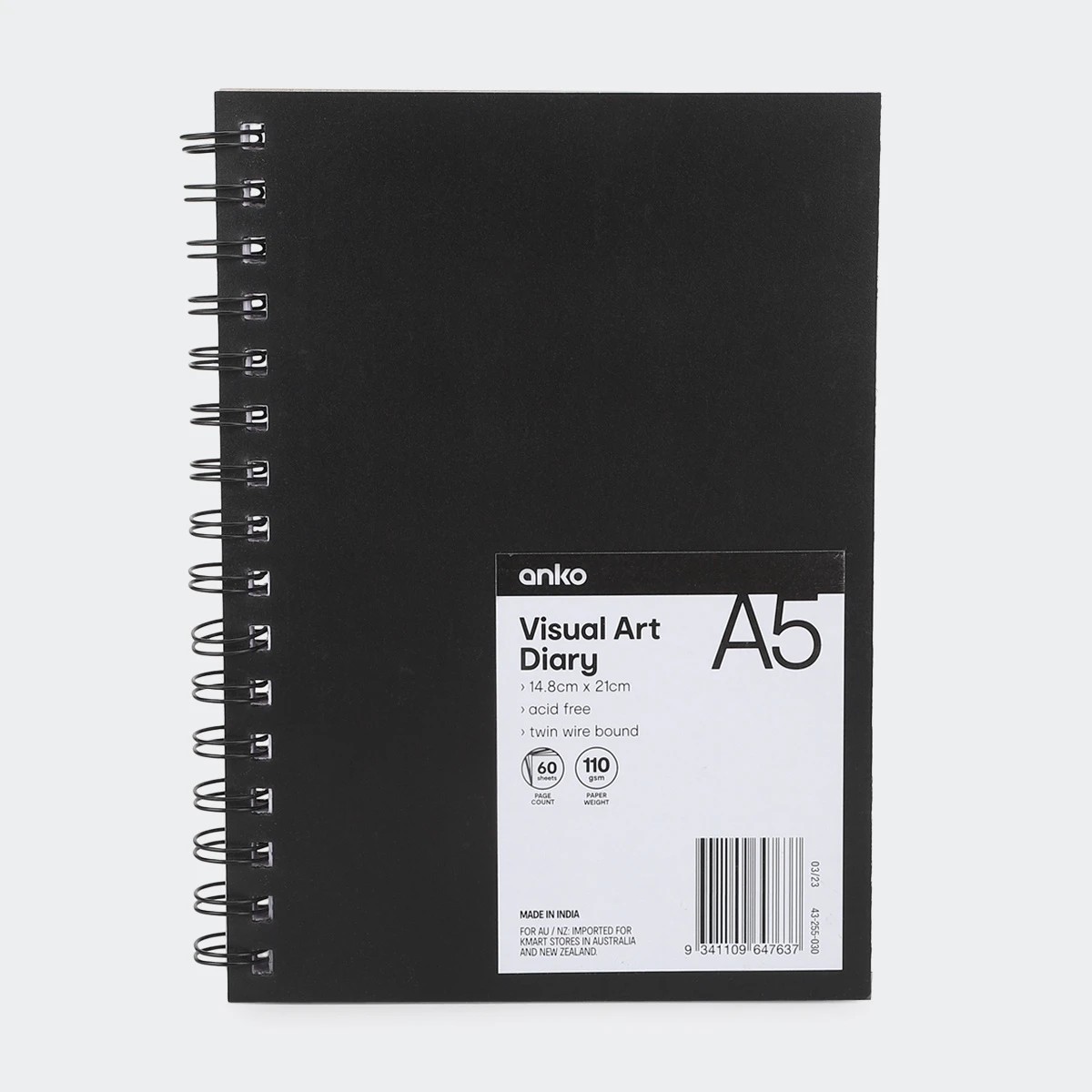 1 A5 Visual Art Diary - Black, 1 of 5