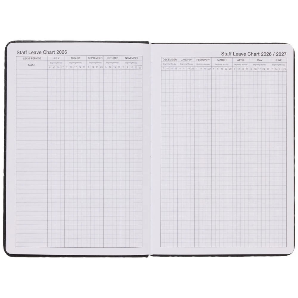 5 J.Burrows A5 Week-To-View Embossed Diary FY26/27 Black, 5 of 6