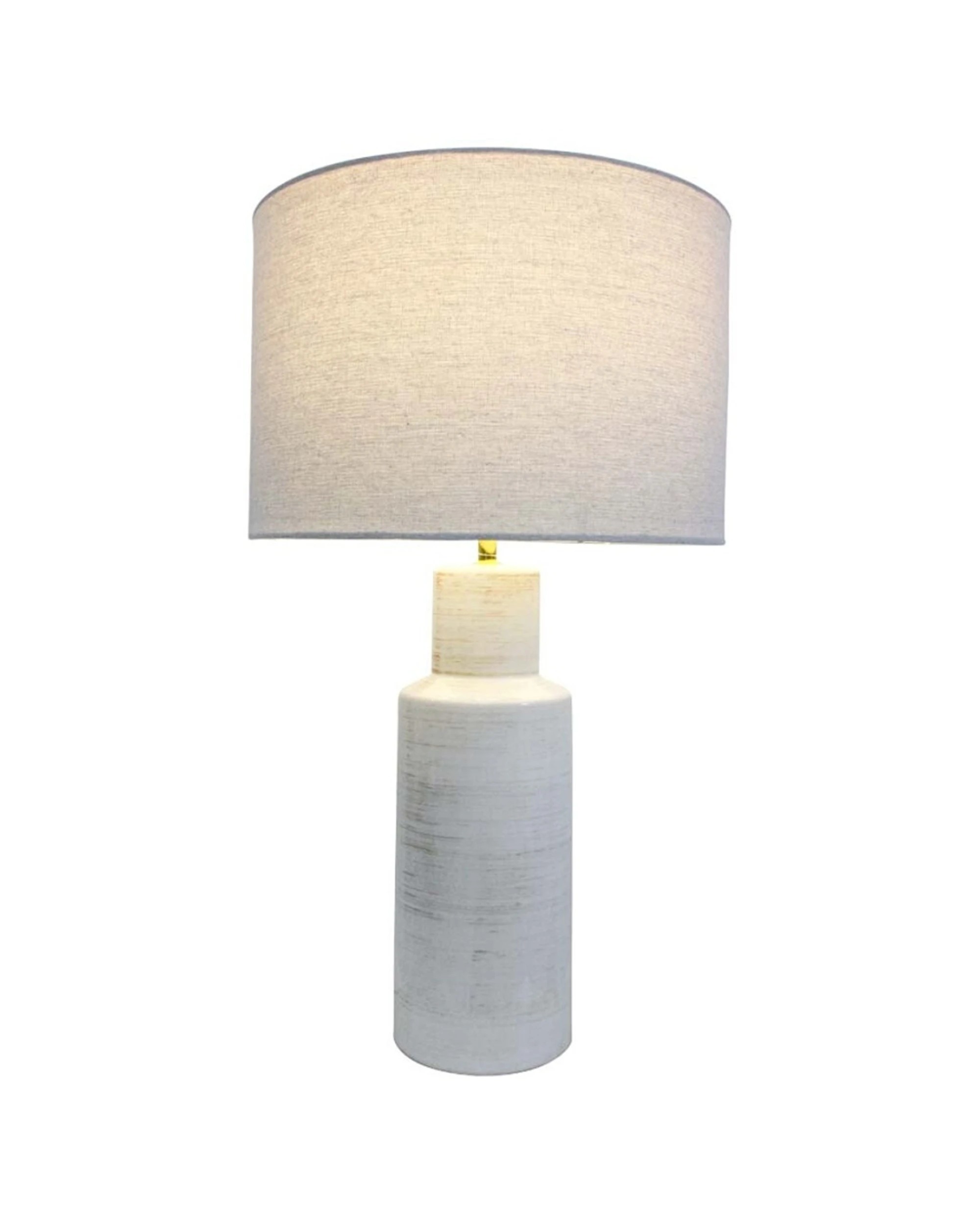 1 LVD Large Malt Shake Ceramic Base Linen Shade Table Lamp Home Decor Durable 38x38x68.5cm - Natural, 1 of 2