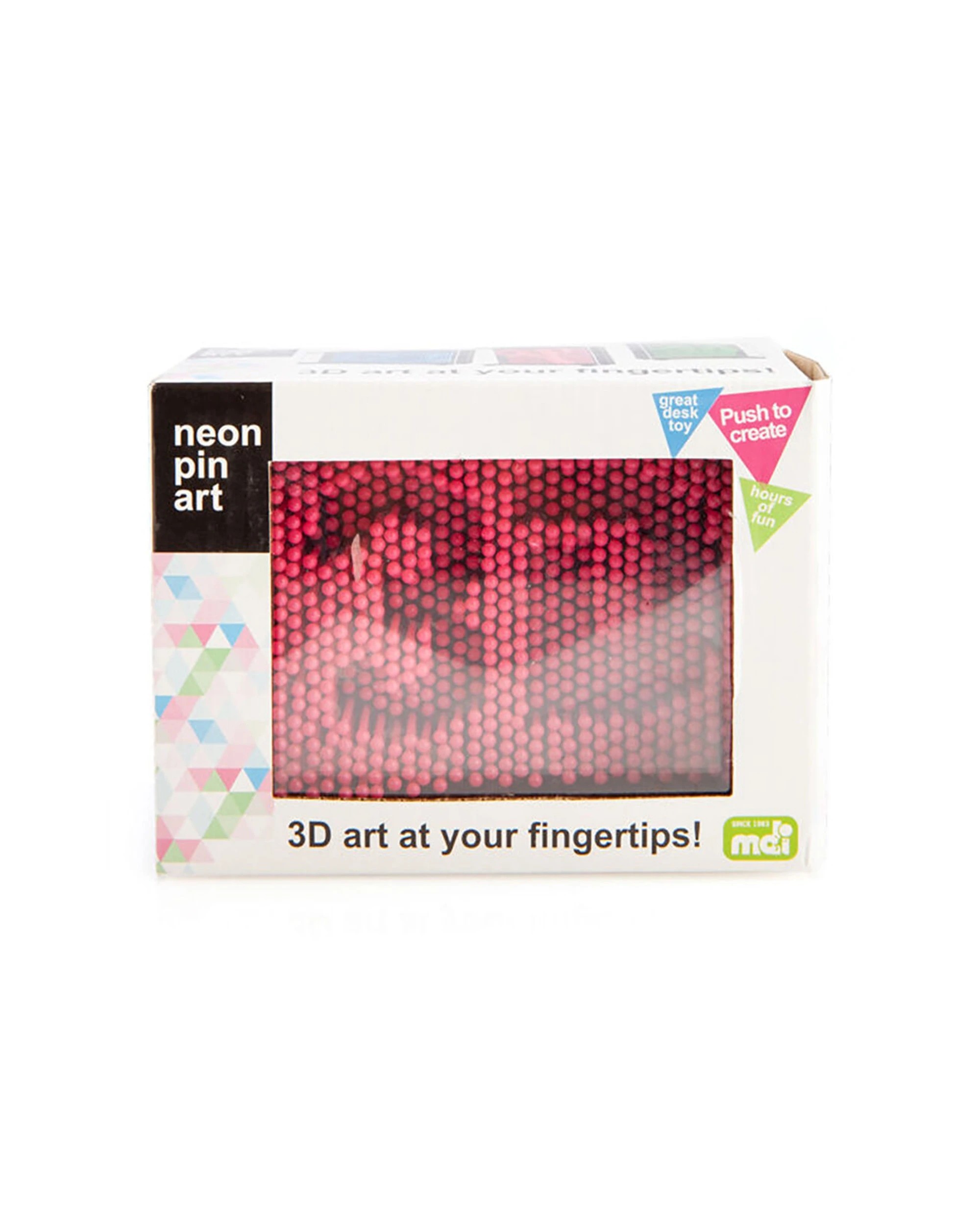 4 MDI Neon Push Pin Art Square Desk Decor 13x10cm - Pink, 4 of 5