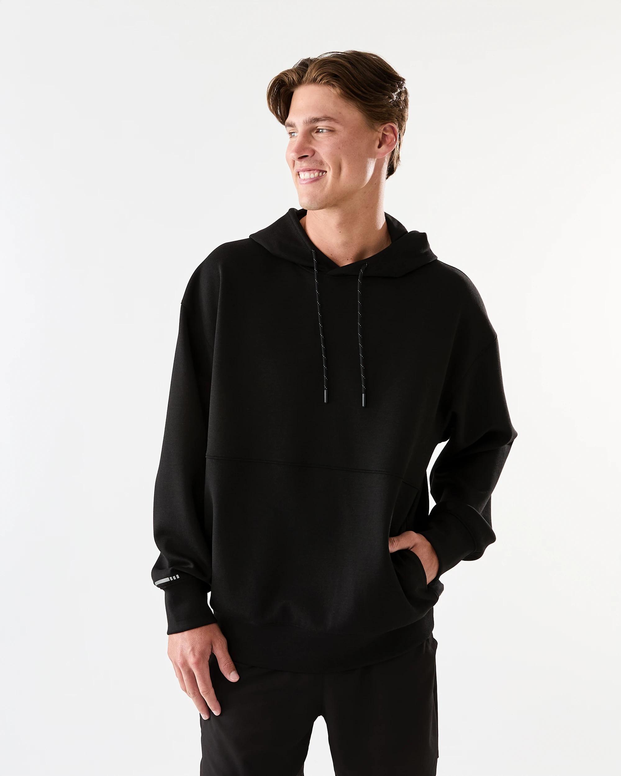 2 Active Mens Relaxed Scuba Hoodie Black, 2 of 8