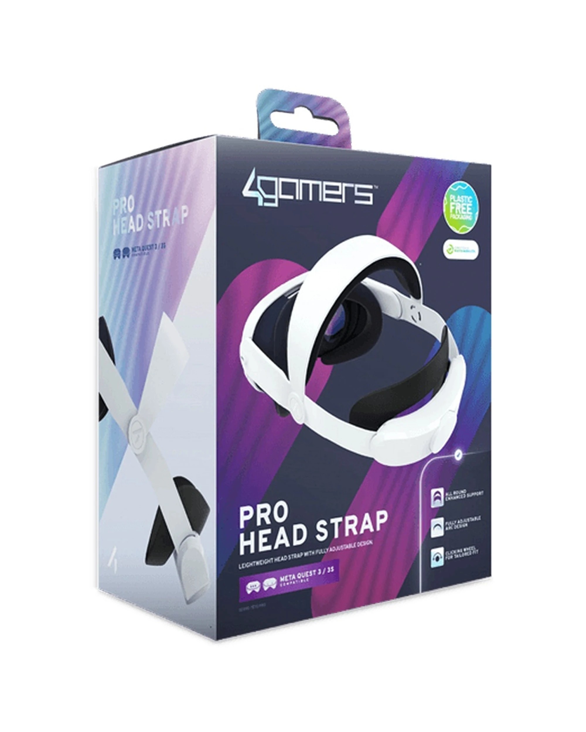 2 4Gamers Virtual Reality Pro Head Strap Meta Quest 3 And 3S Compatible Accessory - White, 2 of 5
