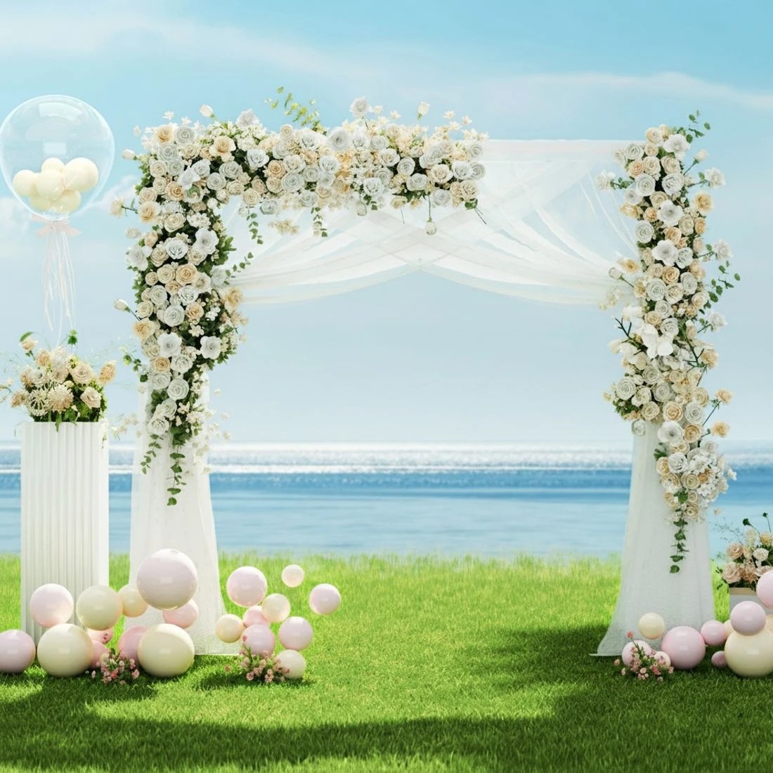 7 2M Backdrop Stand Wedding Background Decoration Party Flower Balloon Display - White, 7 of 7