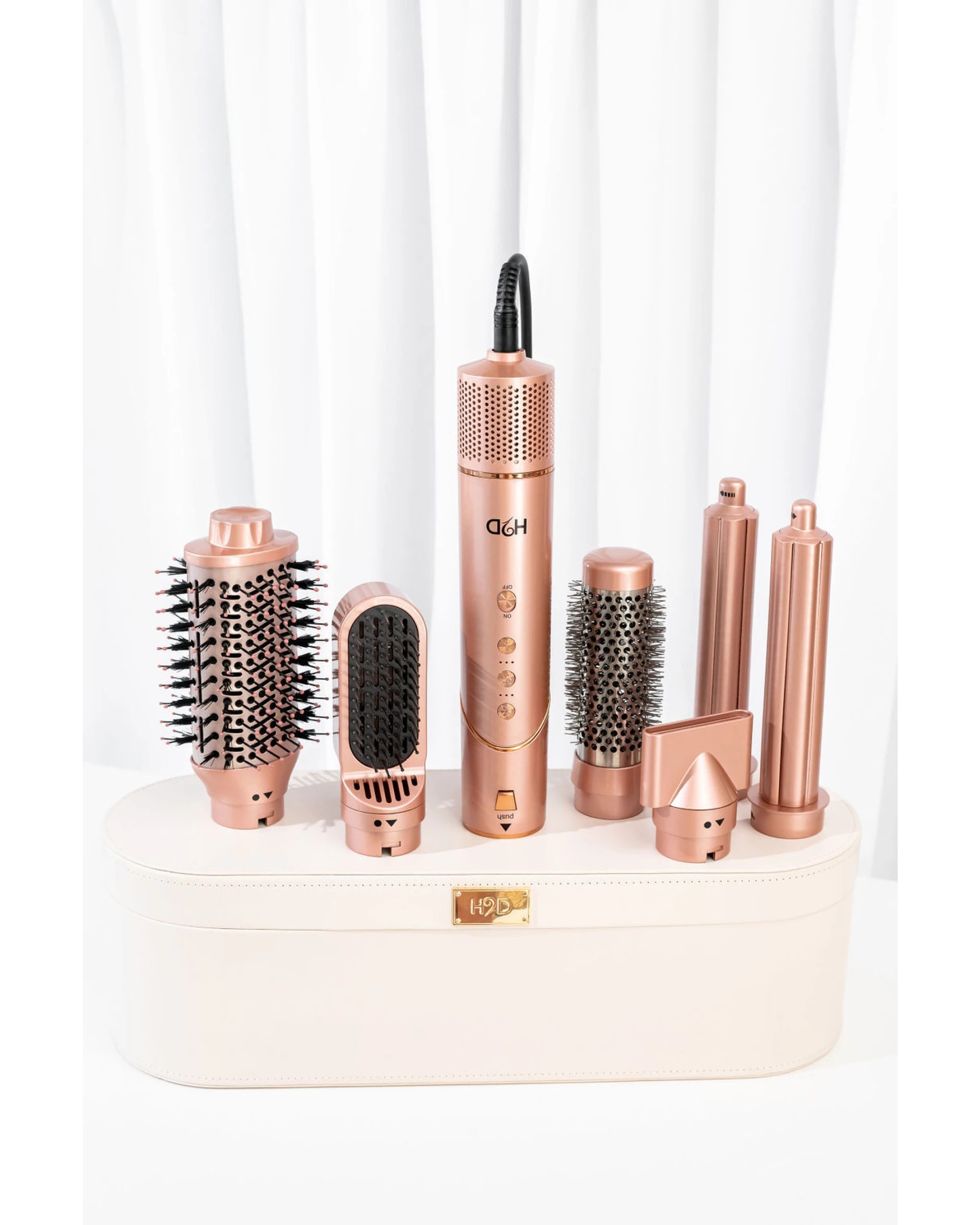 9 H2D 6-in-1 Ultra Styler Hair Styling Tool in Rose Gold, 9 of 10