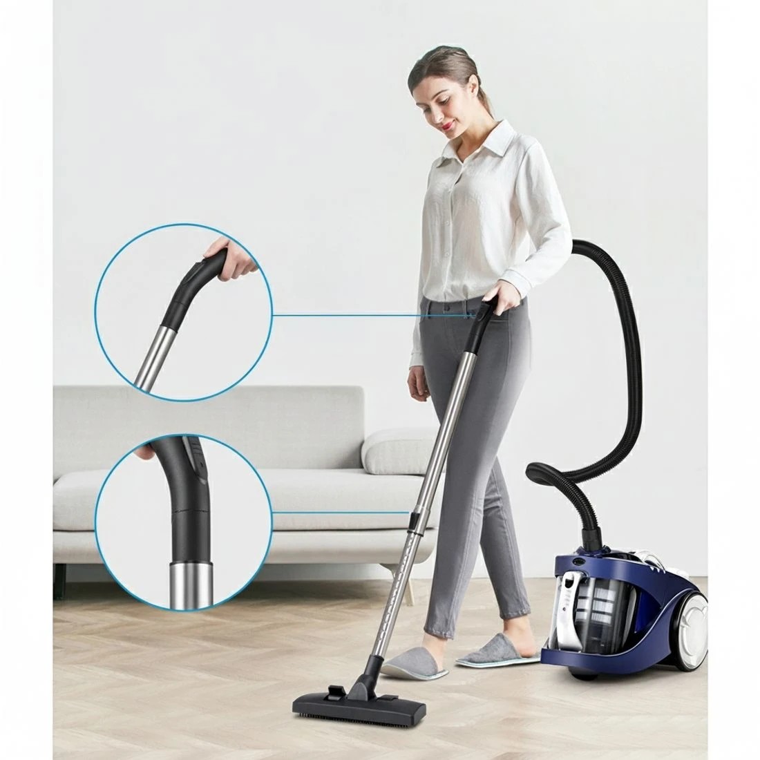 5 Devanti 2200W Multi-cyclonic Bagless Vacuum Cleaner Pet Hair - Blue, 5 of 6