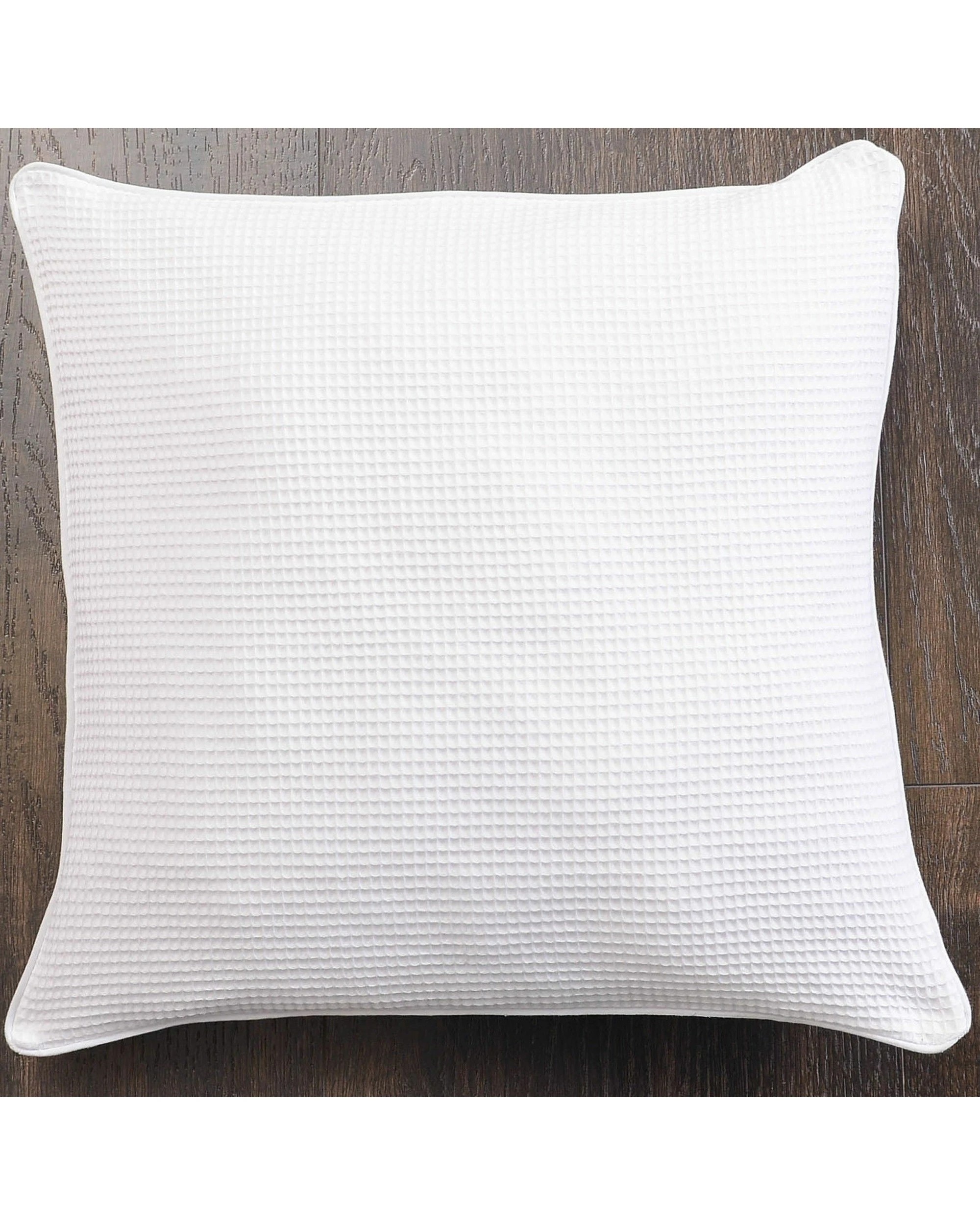 3 Cotton More 2pc Waffle Weave Pillowcases Cushion Covers 60x60cm - White, 3 of 7