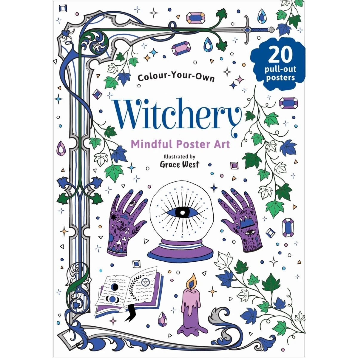 1 Colour-Your-Own Witchery Mindful Poster Art - Book, 1 of 3