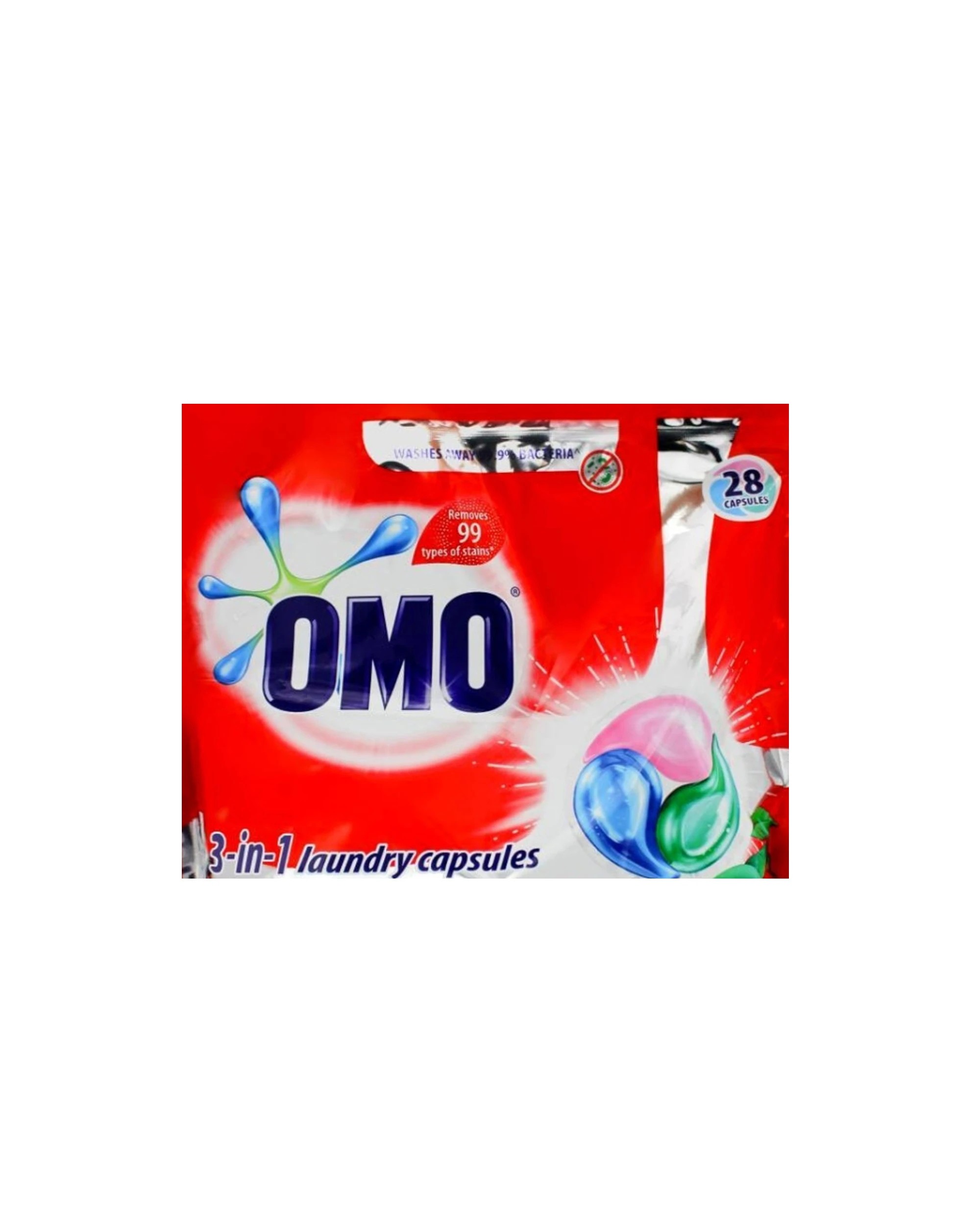 3 Omo 28pc Omo 3-In-1 Laundry Capsules Fresh Eucalyptus Front And Top Loader, 3 of 3